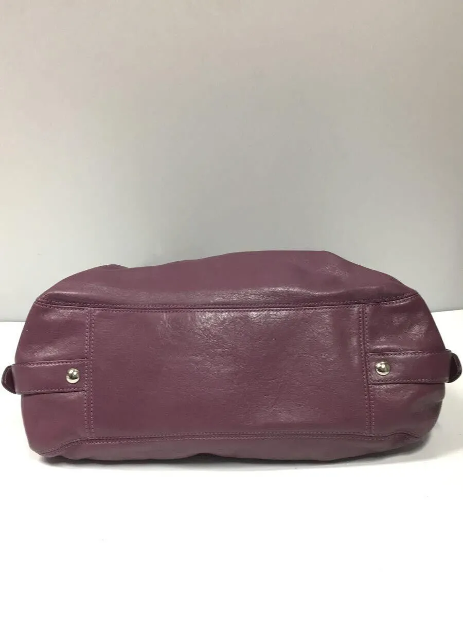 14336 COACH Vintage Shoulder Hand Bag Purse Leather Purple Used