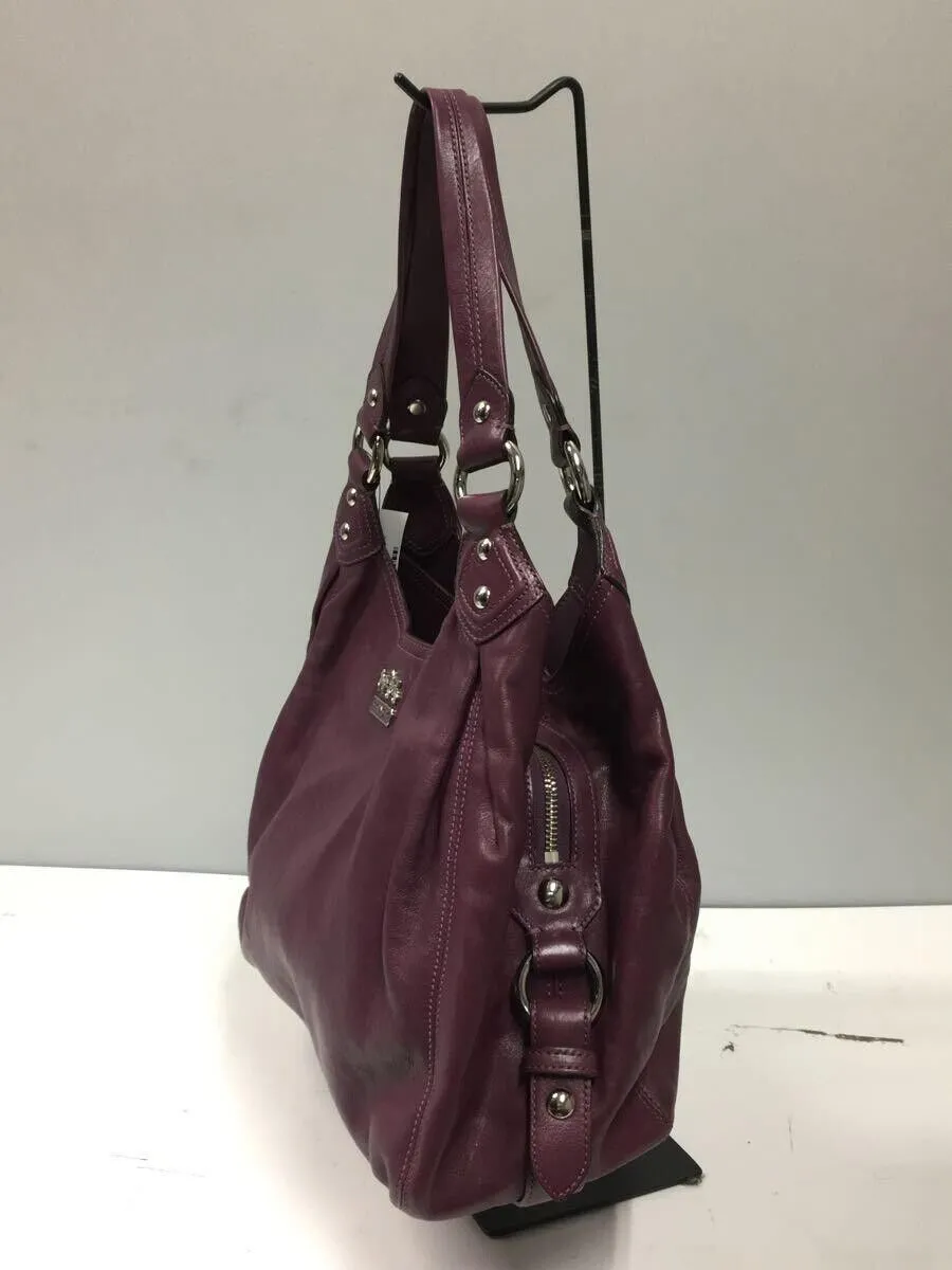 14336 COACH Vintage Shoulder Hand Bag Purse Leather Purple Used