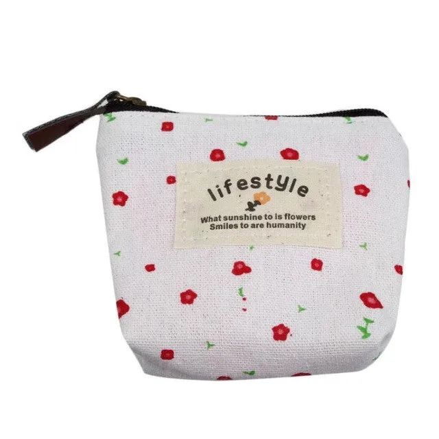 2015 New Small Japan Canvas Womens Coin Purse Zip Wallet Lady Coin Case  Handbag Key Holder  Womens