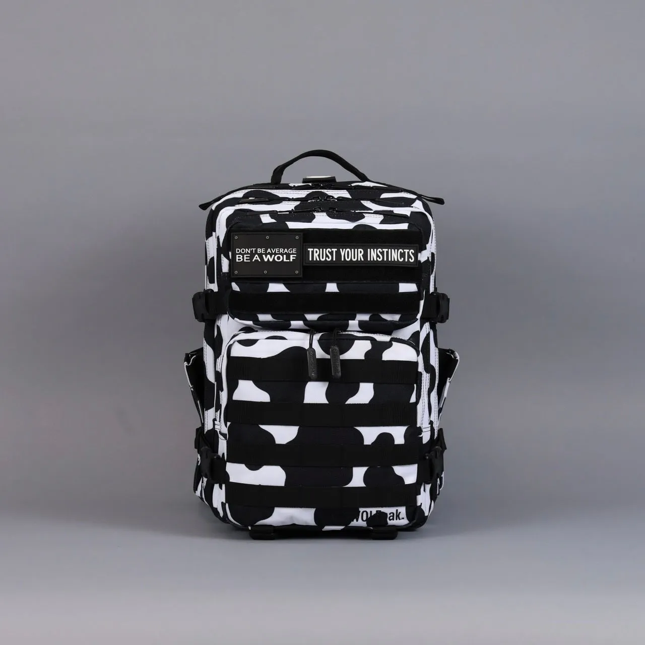 25L Backpack Black White Cow