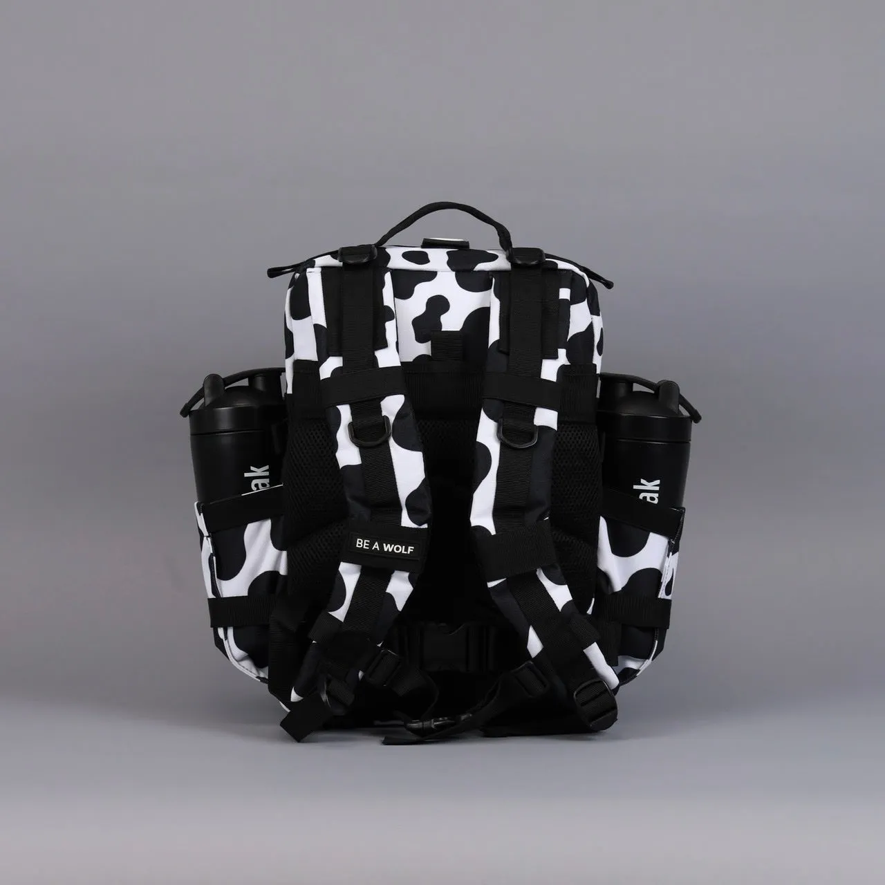 25L Backpack Black White Cow