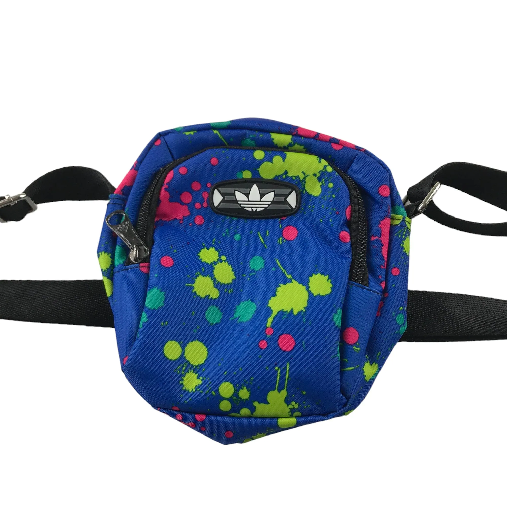 Adidas shoulder bag blue multicolour splash pattern small