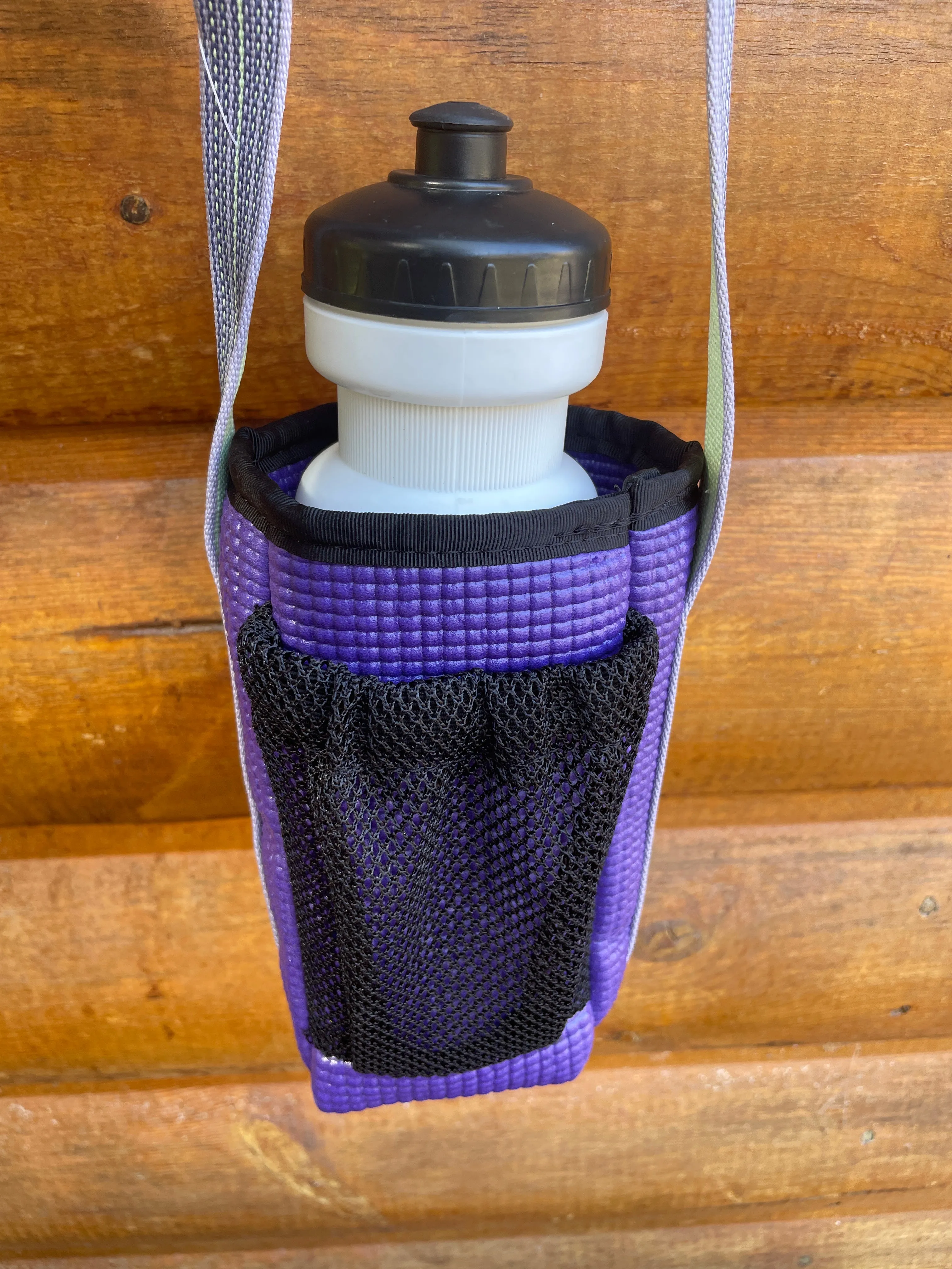 Ajax Purple Water Bottle Holder Purse-Polka Dot Print fabric