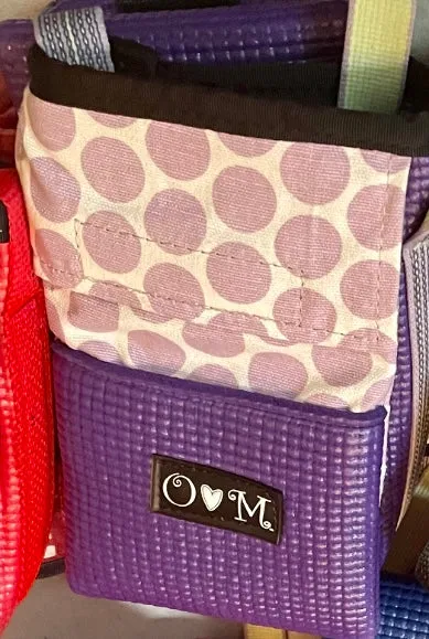 Ajax Purple Water Bottle Holder Purse-Polka Dot Print fabric