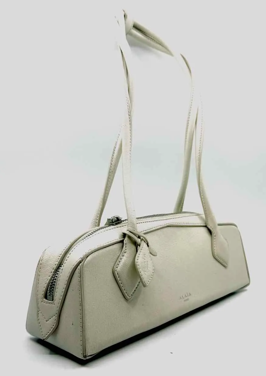 ALAIA Cream Leather Shoulder Bag