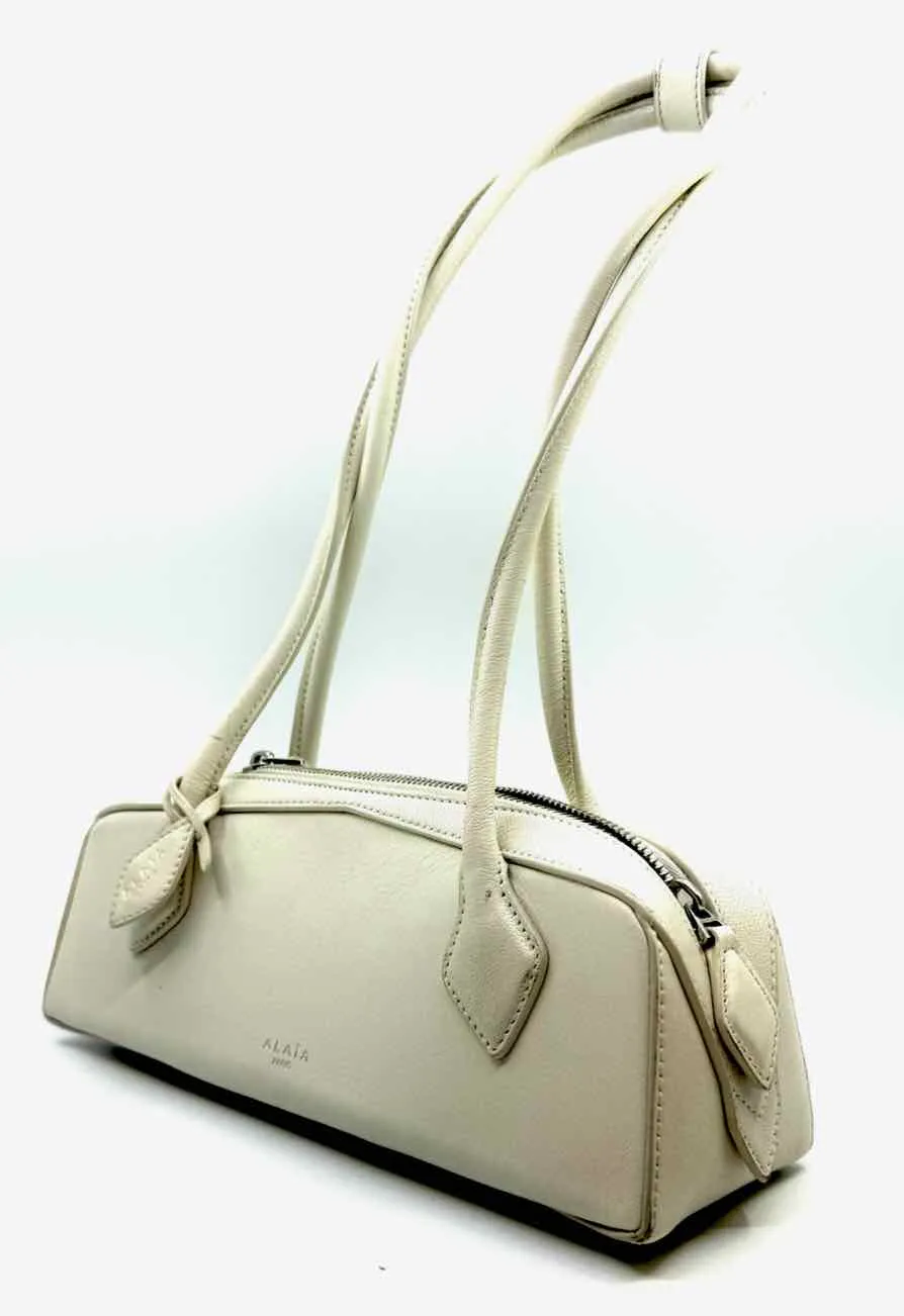 ALAIA Cream Leather Shoulder Bag