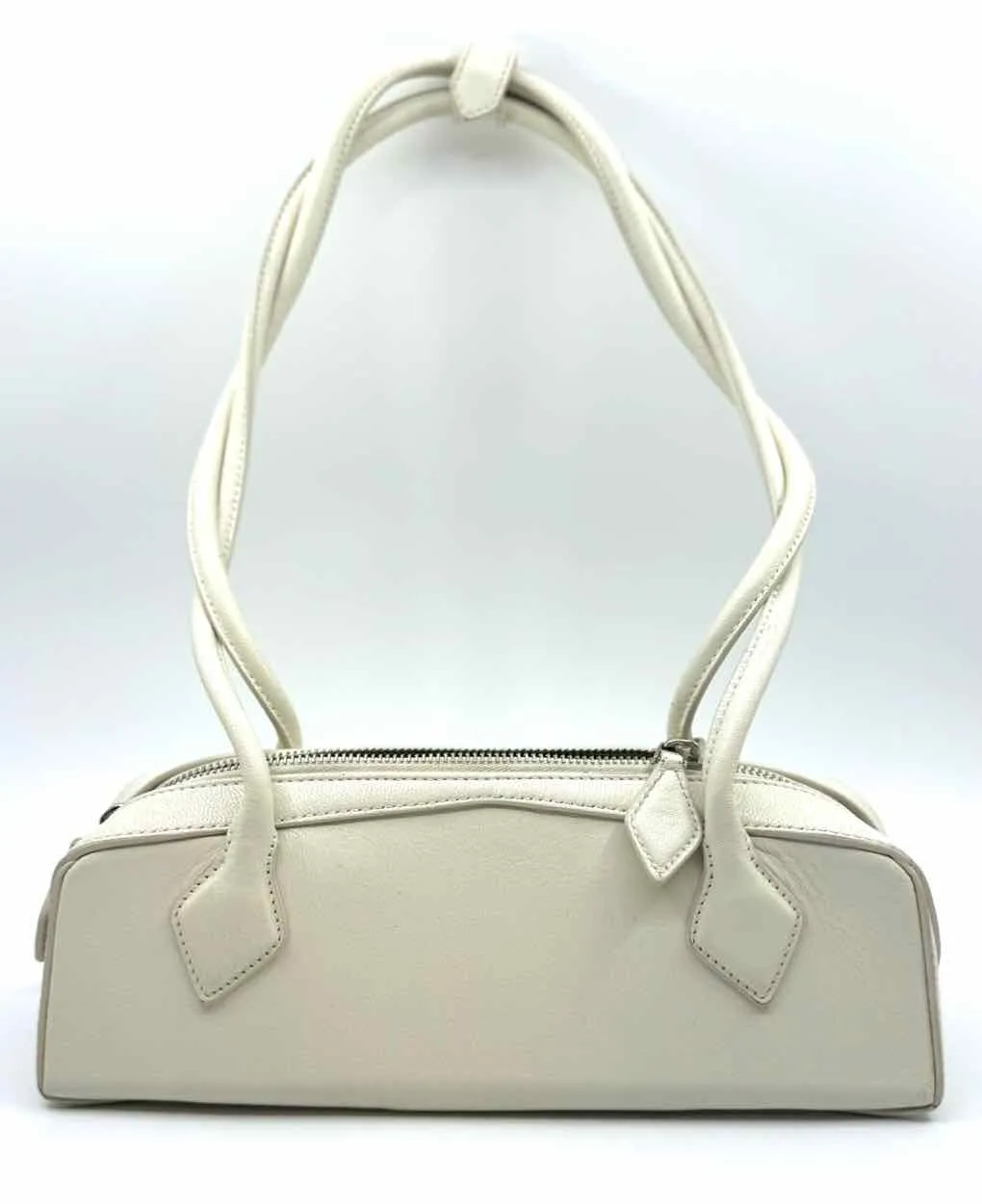 ALAIA Cream Leather Shoulder Bag