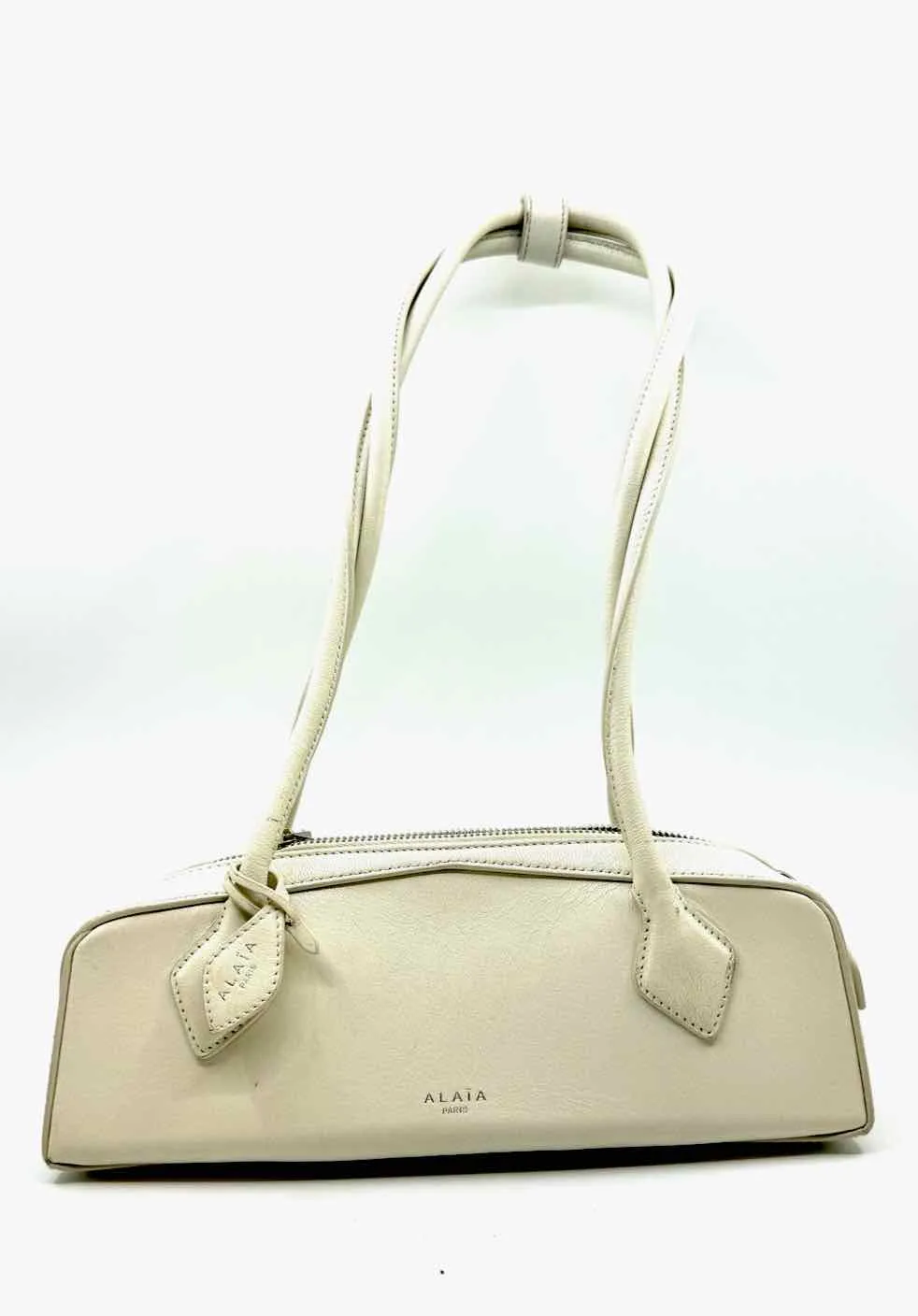 ALAIA Cream Leather Shoulder Bag