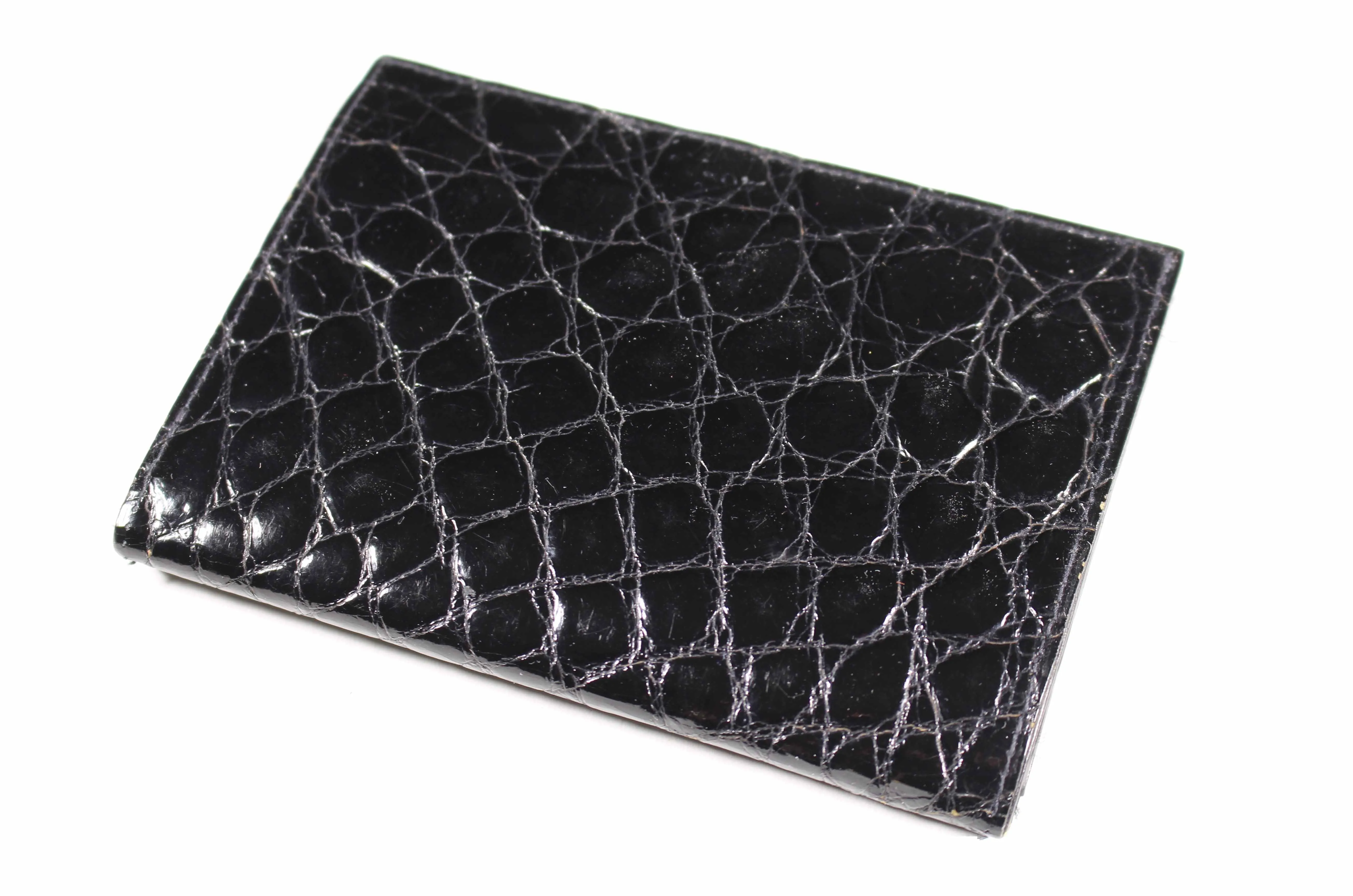 ARIES black crocodile skin wallet