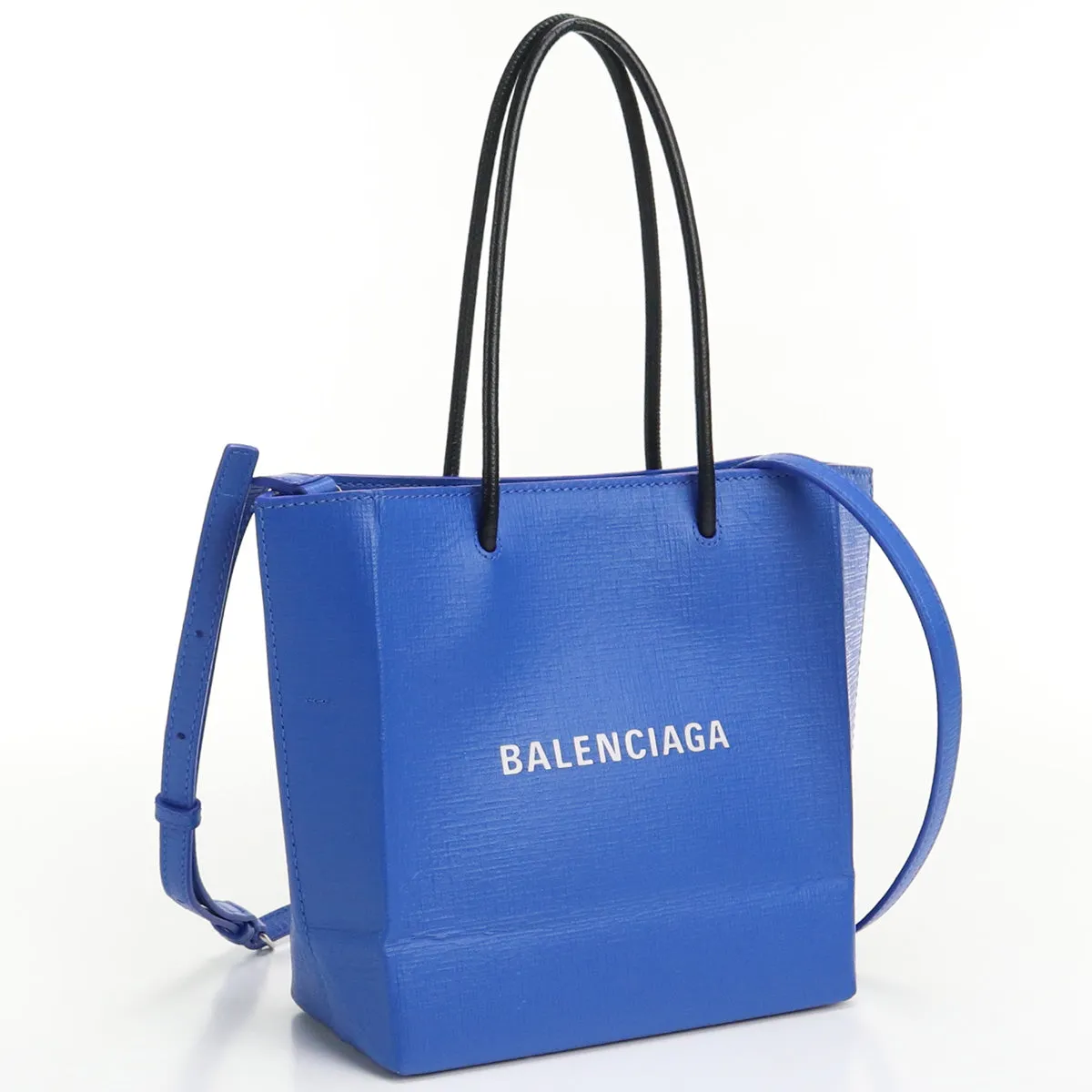 BALENCIAGA 597858 Shopping tote XXS Tote Bag Shoulder bag Sway Blue leather