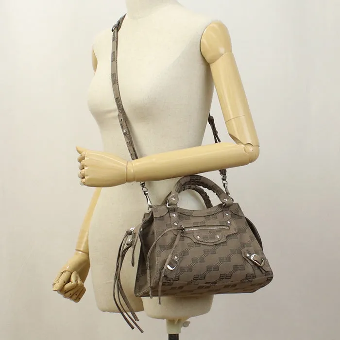 BALENCIAGA 696495 XS Tote Bag Neo classic Handbag canvas brown Women