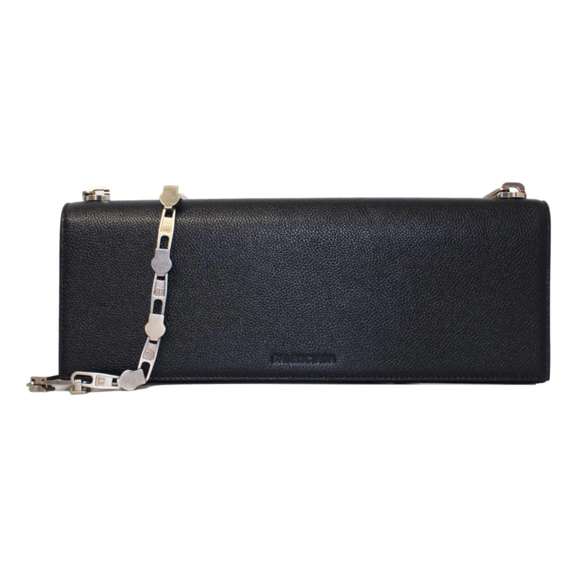 Balenciaga Essential Black Calfskin Leather Chain Shoulder Bag