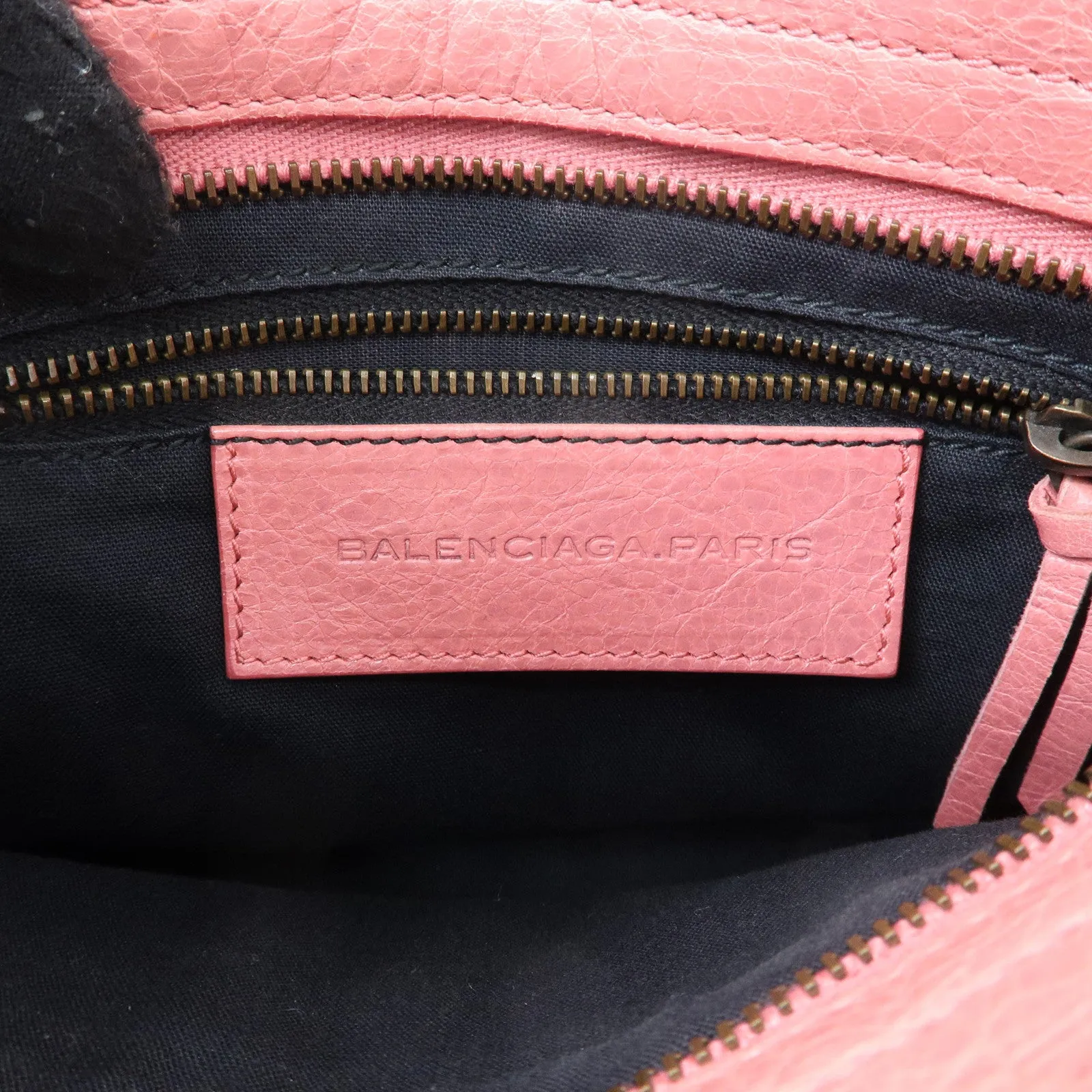 BALENCIAGA Leather Classic Mini City 2Way Shoulder Bag Pink 300295