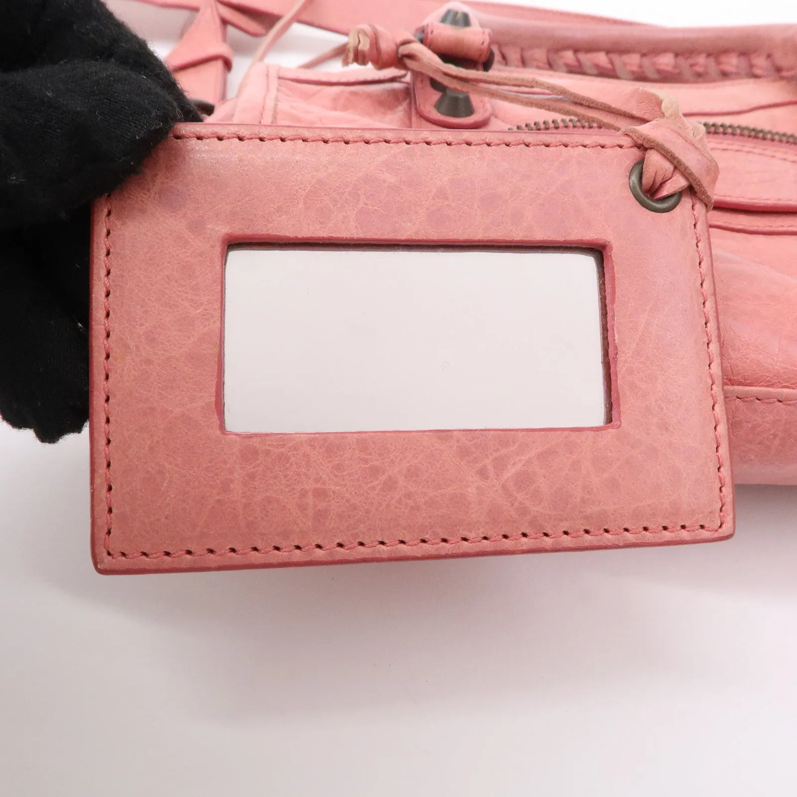 BALENCIAGA Leather Classic Mini City 2Way Shoulder Bag Pink 300295