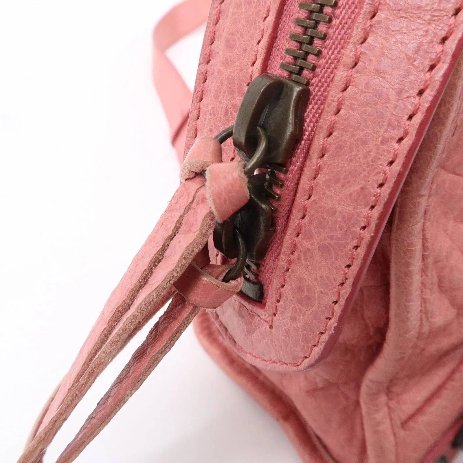 BALENCIAGA Leather Classic Mini City 2Way Shoulder Bag Pink 300295