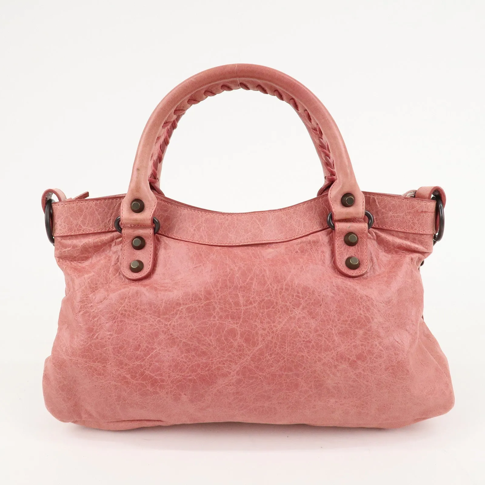 BALENCIAGA The First Leather 2Way Bag Hand Bag Pink 103208