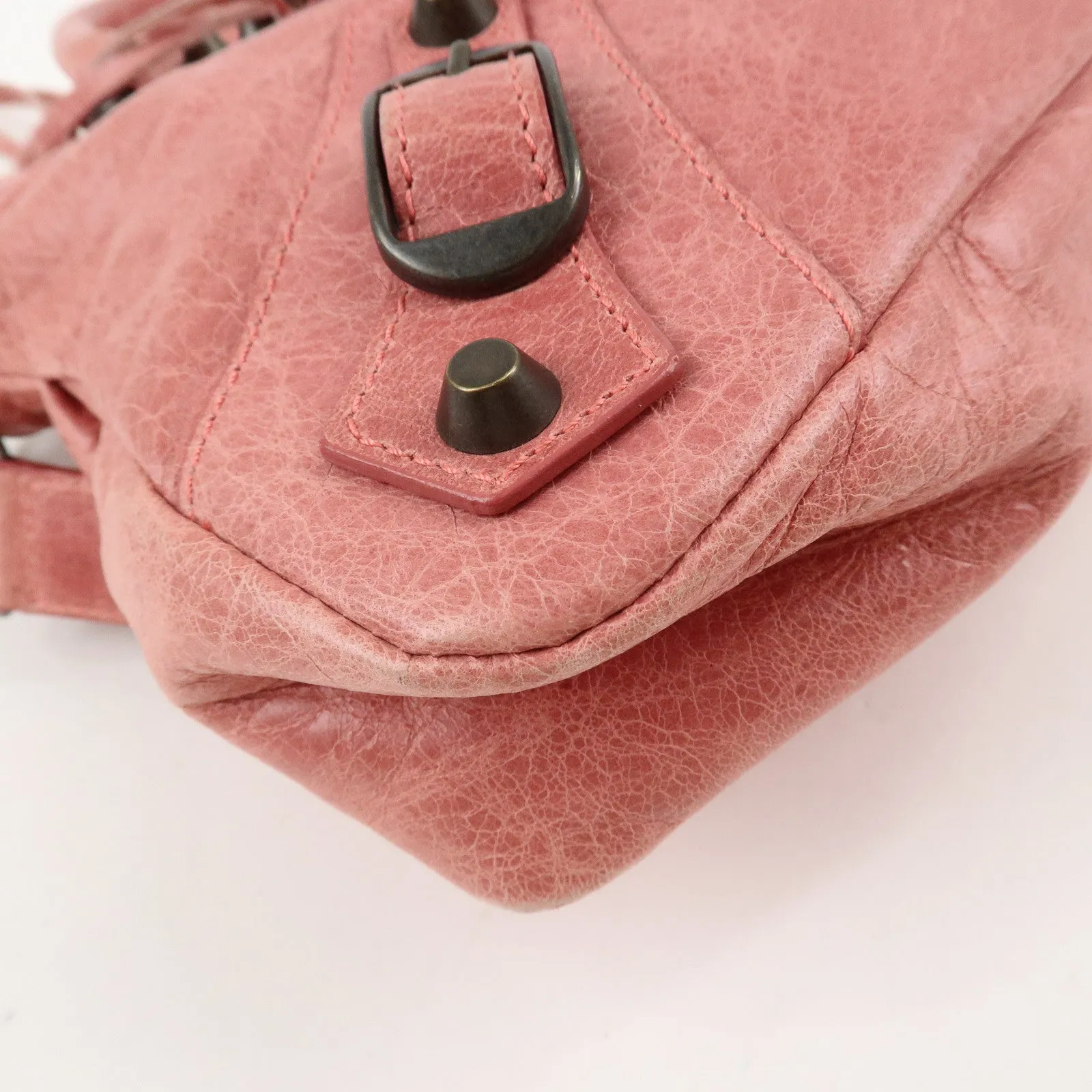 BALENCIAGA The First Leather 2Way Bag Hand Bag Pink 103208