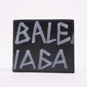 Balenciaga Womens Graffiti Wallet Black / White