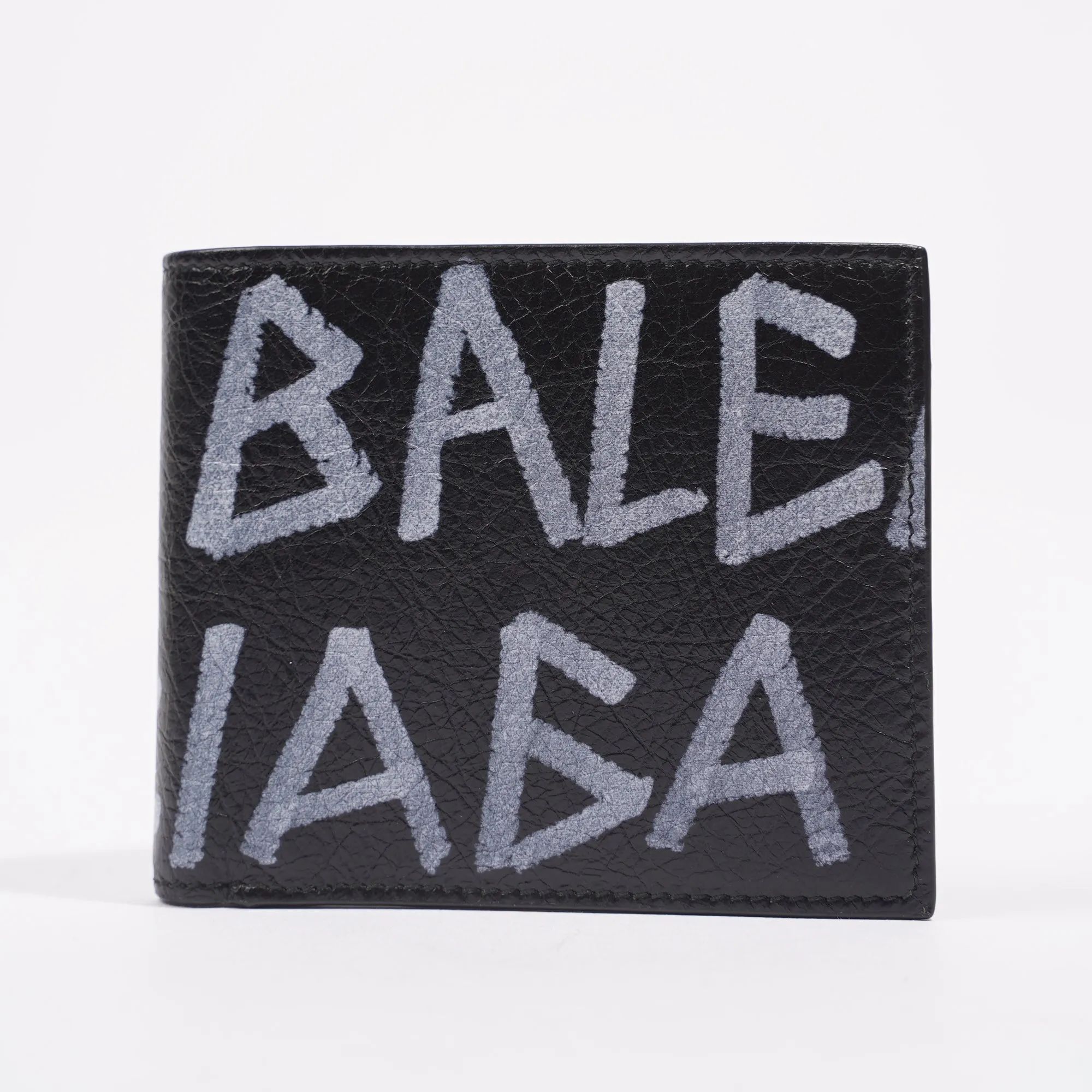 Balenciaga Womens Graffiti Wallet Black / White