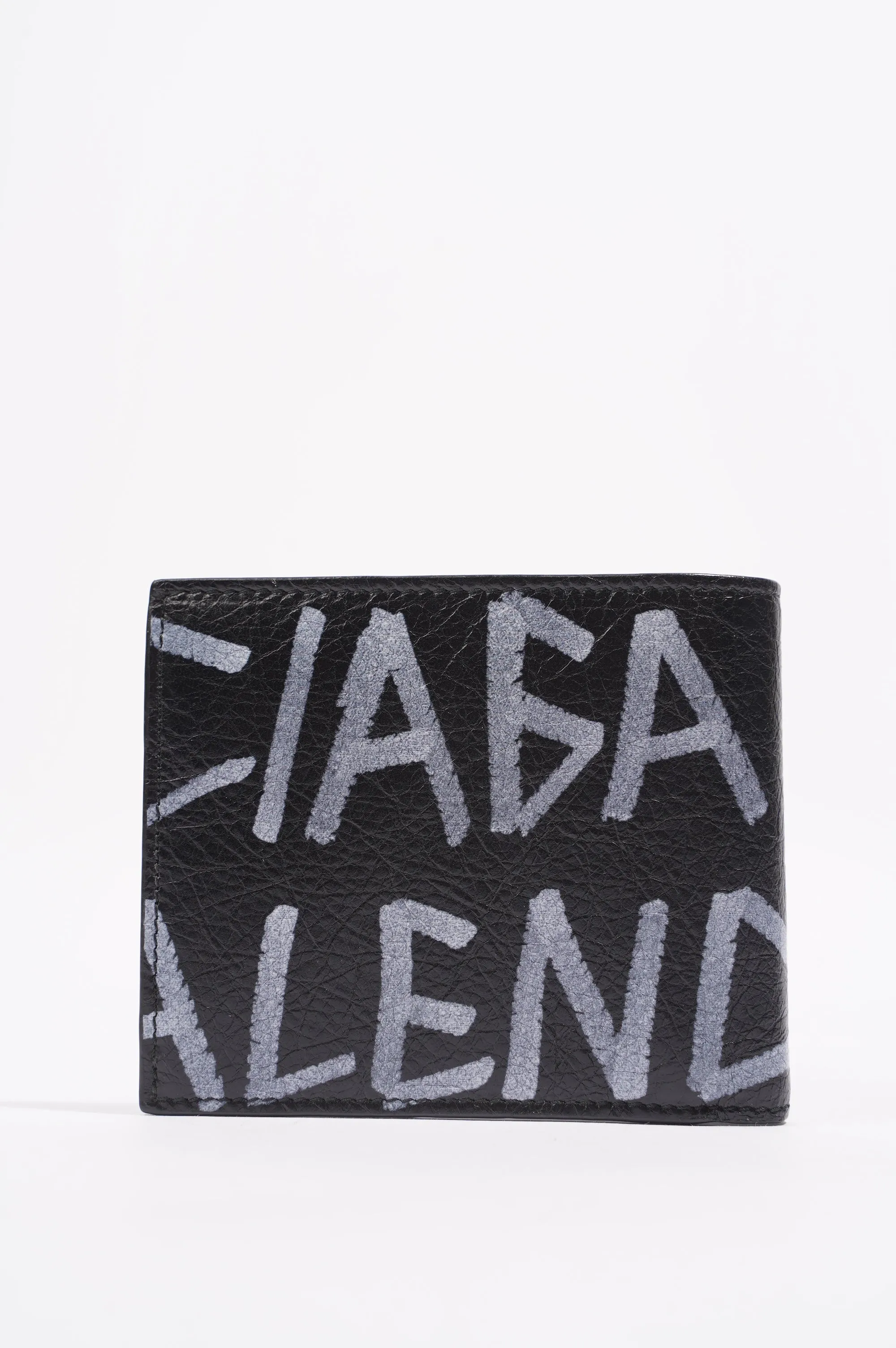 Balenciaga Womens Graffiti Wallet Black / White