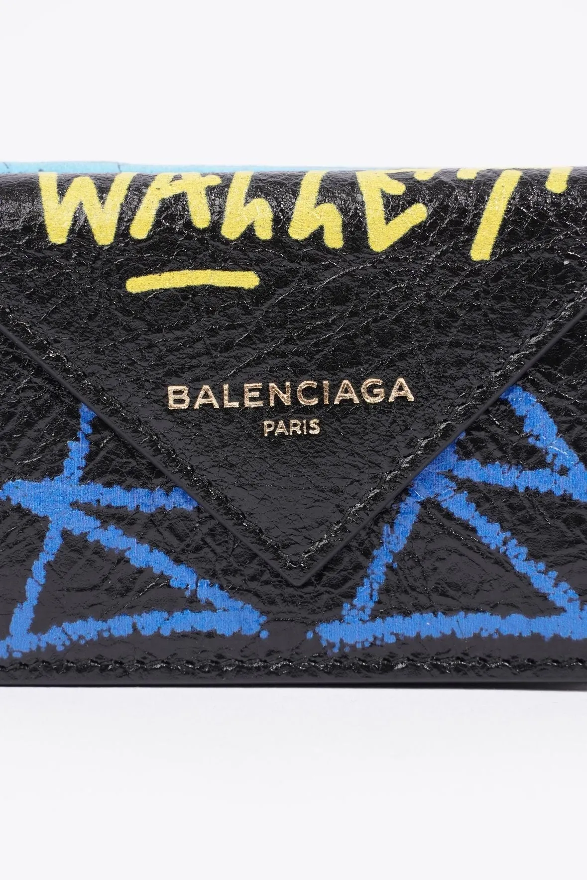 Balenciaga Womens Paper Wallet Multicoloured Leather