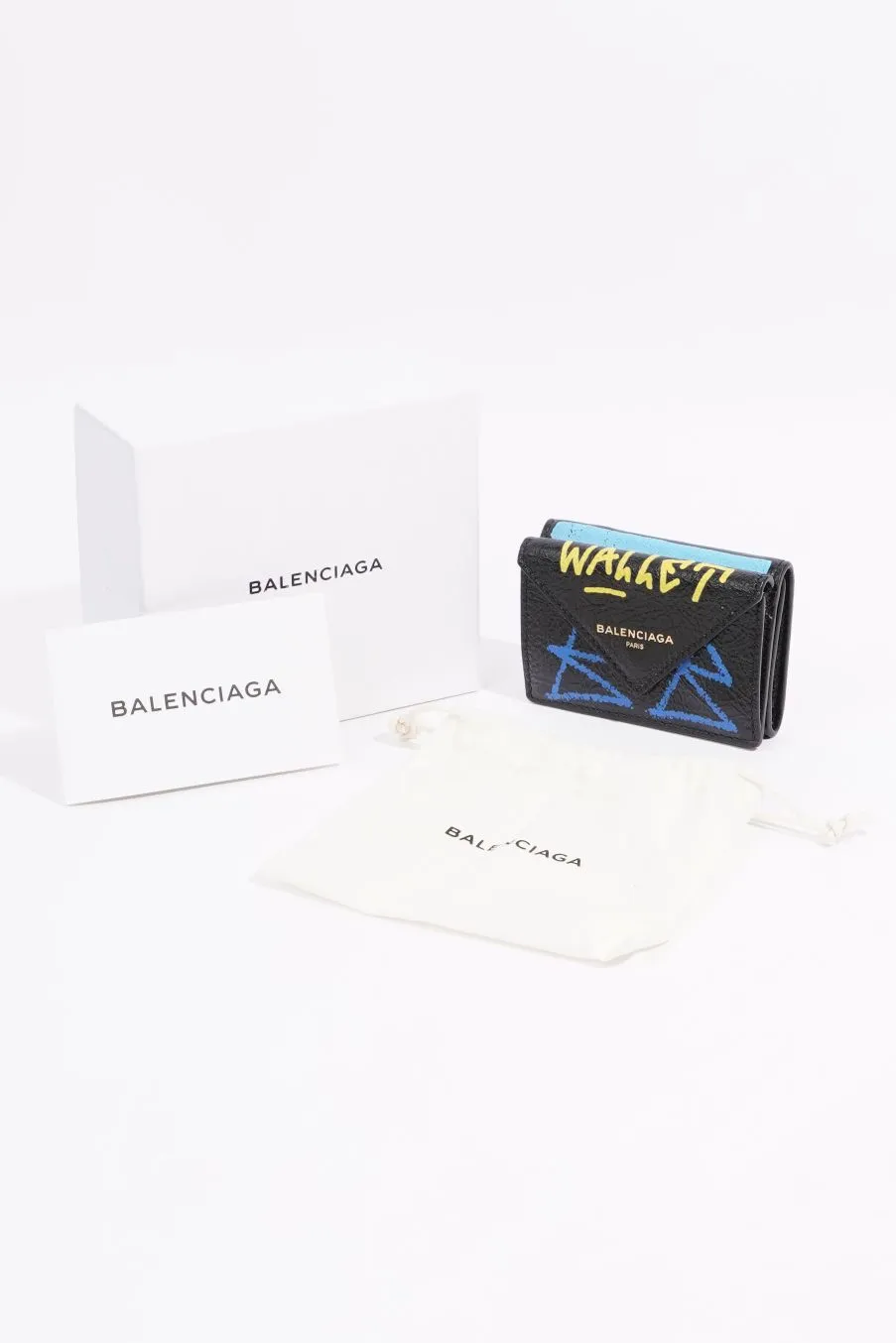 Balenciaga Womens Paper Wallet Multicoloured Leather