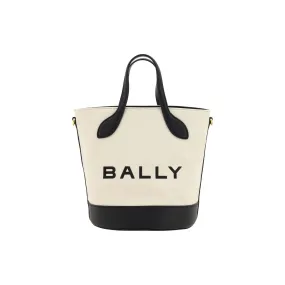 Bally Elegant Monogram Bucket Bag in Black & White