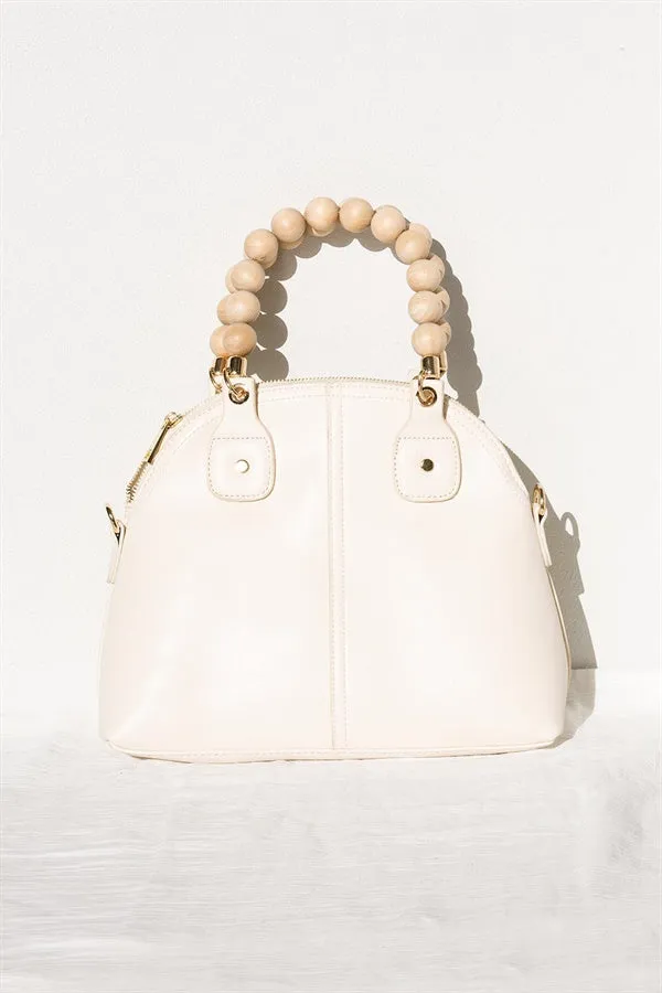 Bead Handle Tote - Cream