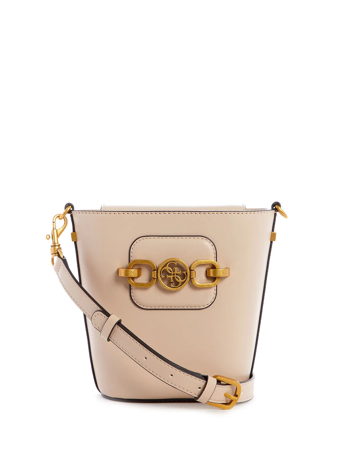 Beige Hensely Crossbody Bucket Bag