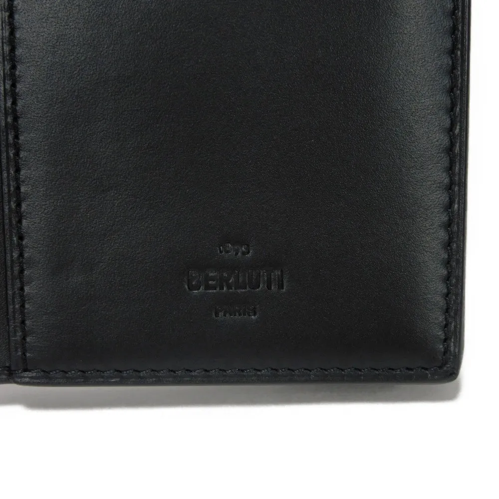 Berluti Long Wallet Purse Venice Calfskin Leather Cacao Calligraphy Santal Scrit Leather Zip Long Wallet mens Used Authentic