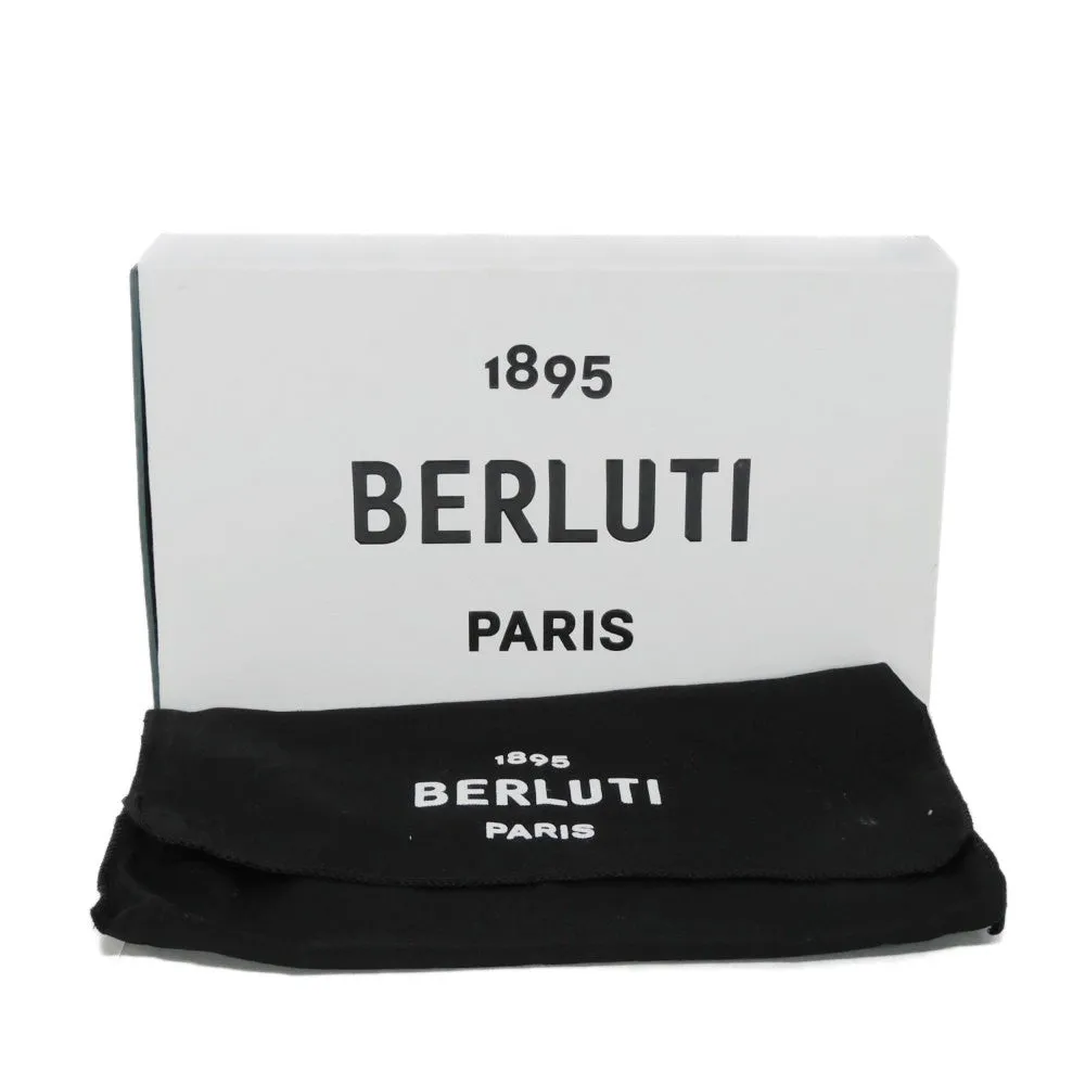 Berluti Long Wallet Purse Venice Calfskin Leather Cacao Calligraphy Santal Scrit Leather Zip Long Wallet mens Used Authentic