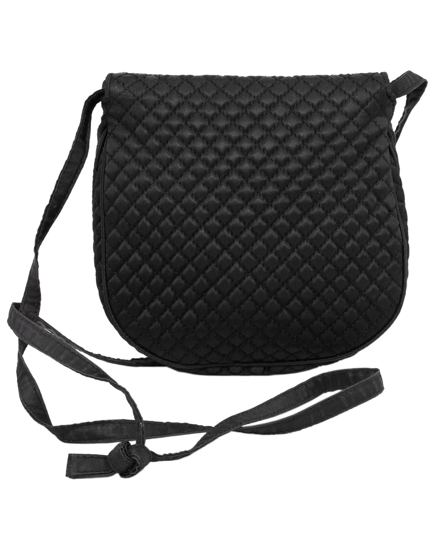 Black Quilted Satin Bag