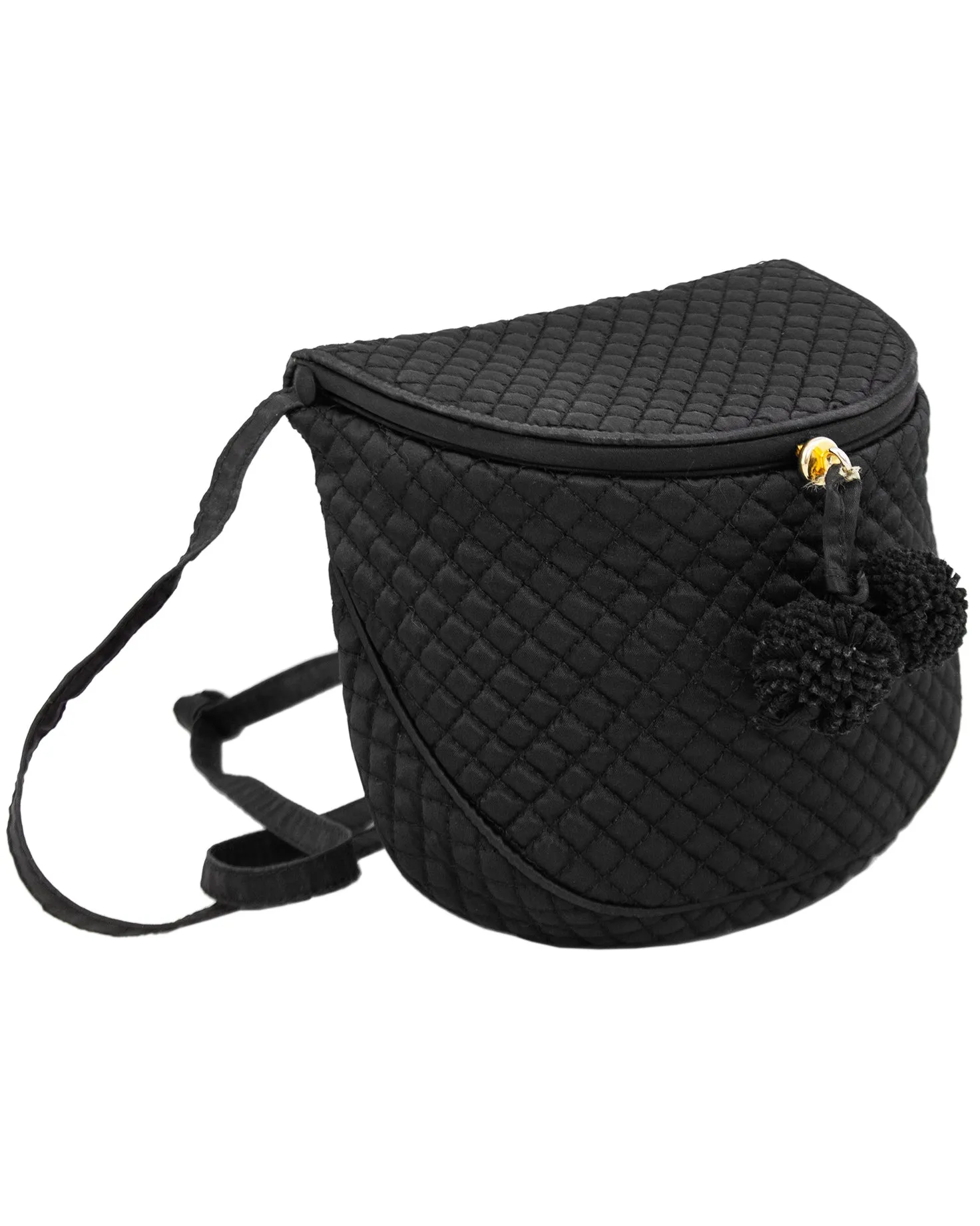 Black Quilted Satin Bag