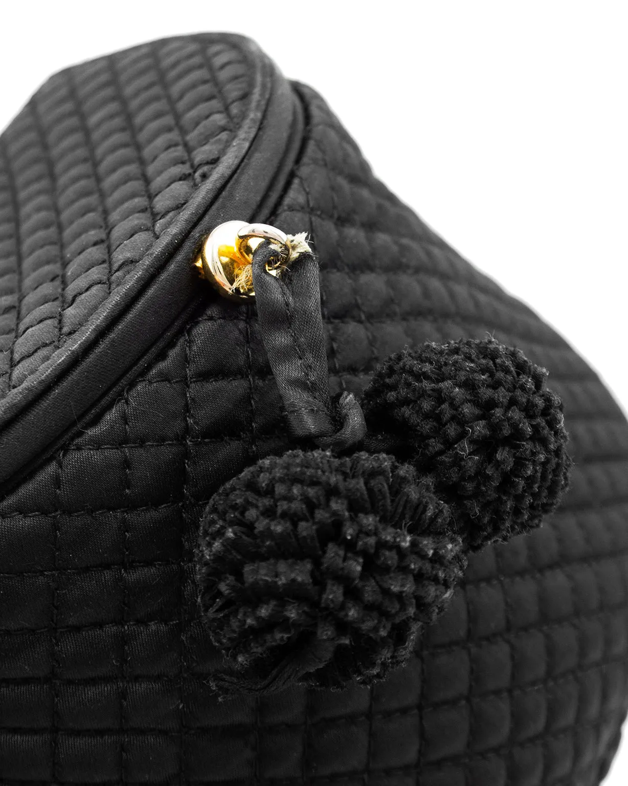 Black Quilted Satin Bag