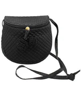 Black Quilted Satin Bag