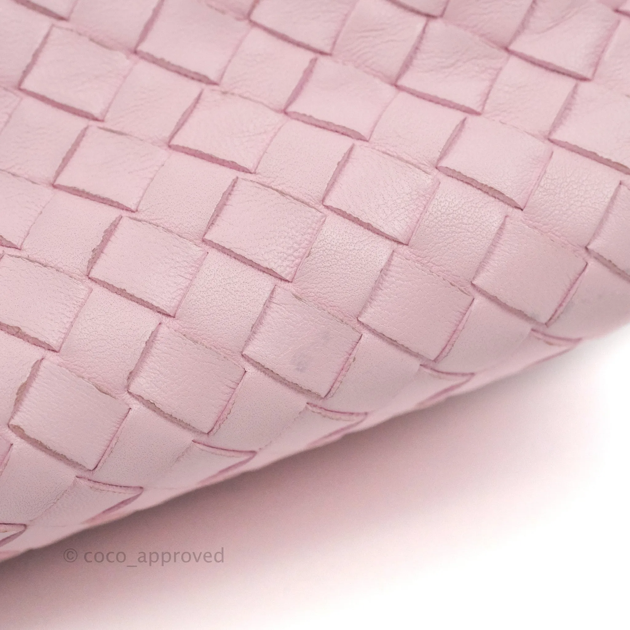 Bottega Veneta Baby Nappa Intrecciato Olimpia Shoulder Bag Pink