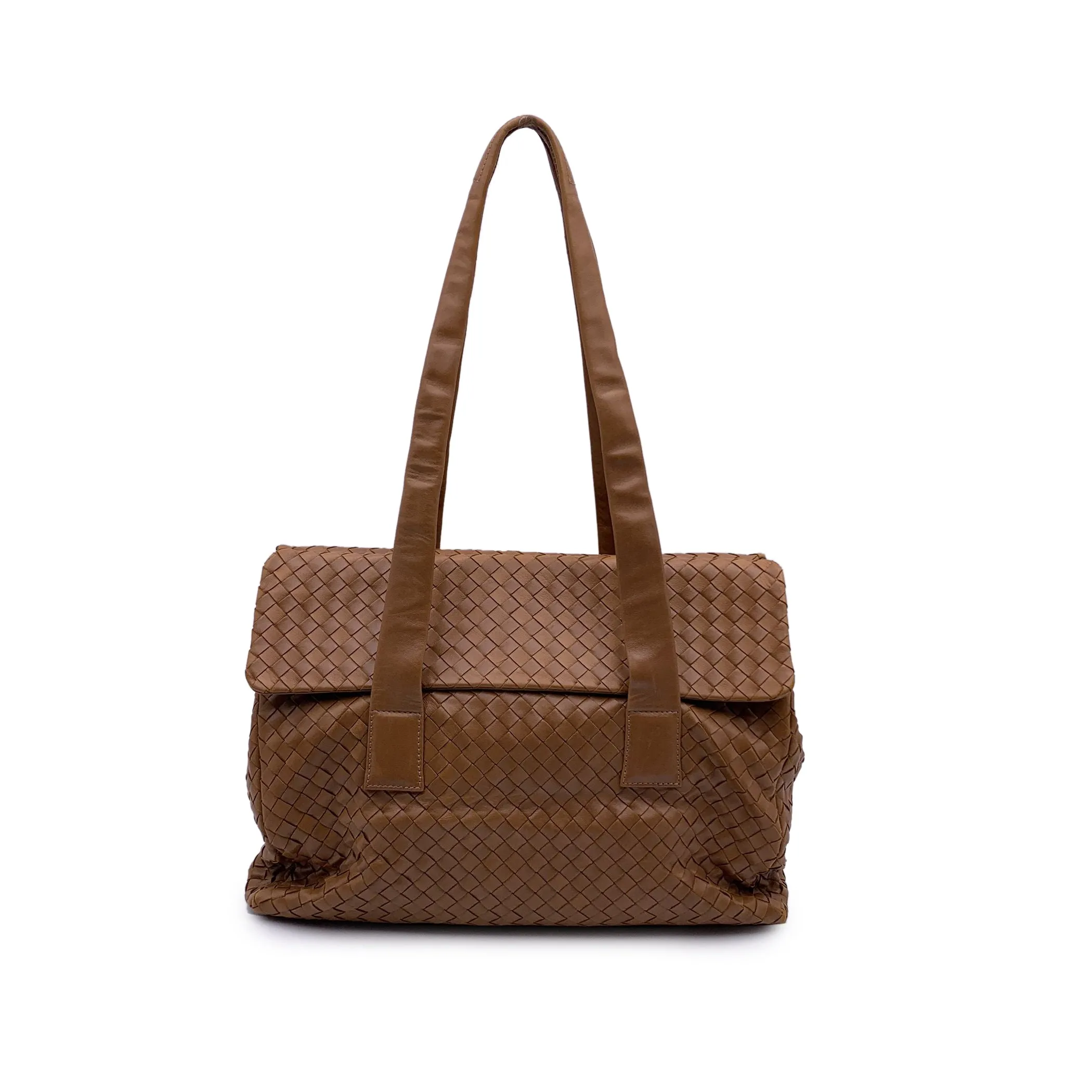 Bottega Veneta Beige Intrecciato Leather Woven Tote Shoulder Bag