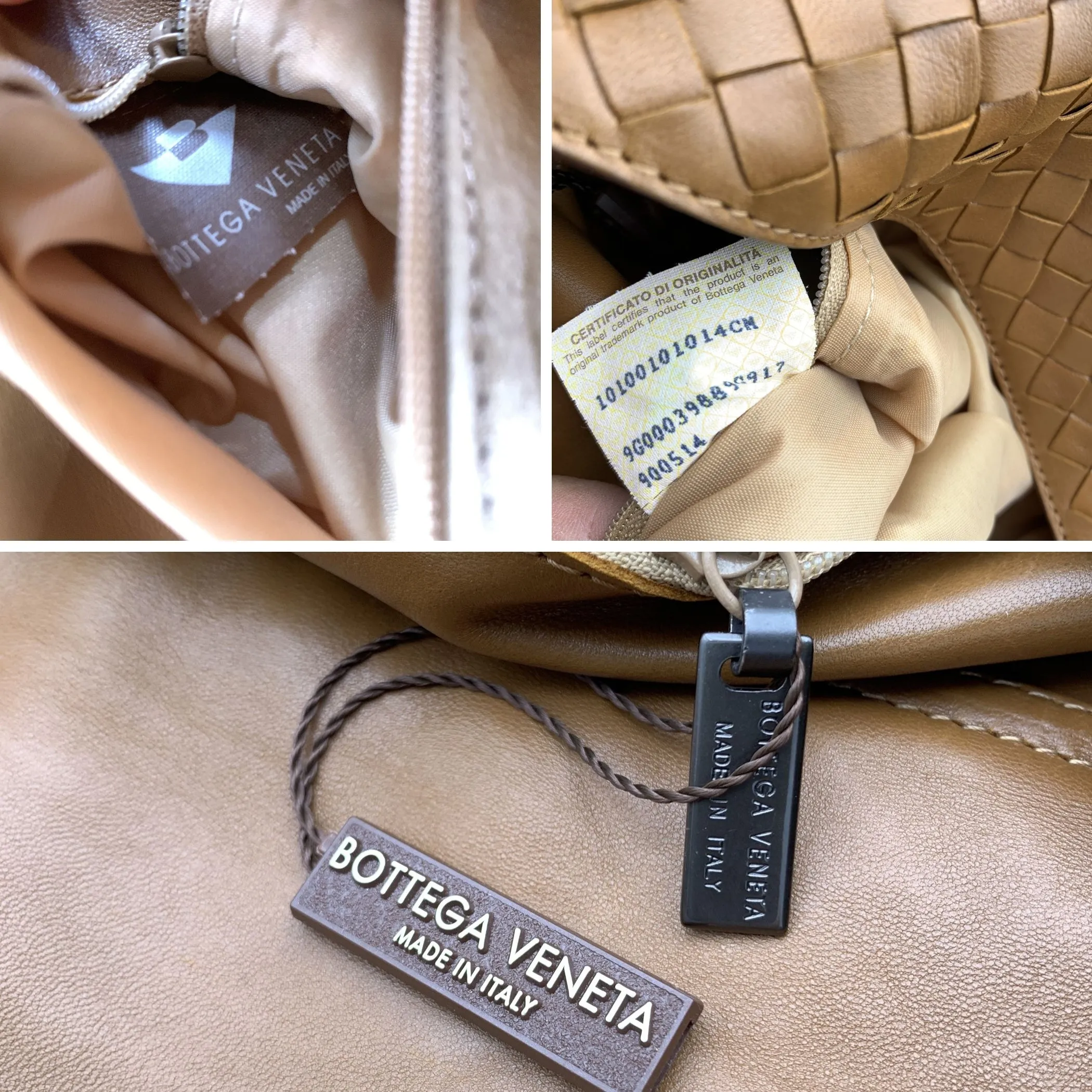 Bottega Veneta Beige Intrecciato Leather Woven Tote Shoulder Bag