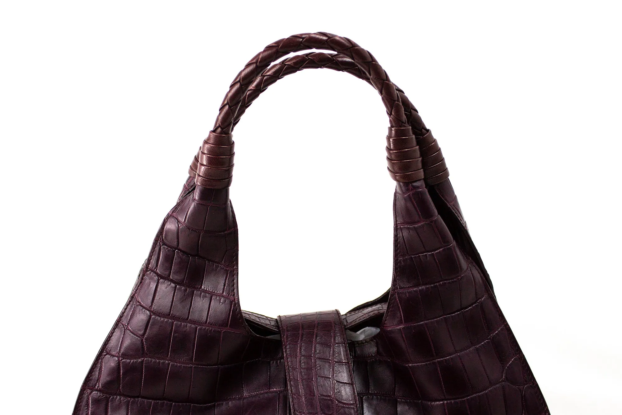 Bottega Veneta burgundy Crocodile Handbag (PREOWNED)