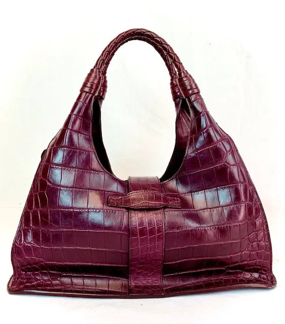 Bottega Veneta burgundy Crocodile Handbag (PREOWNED)