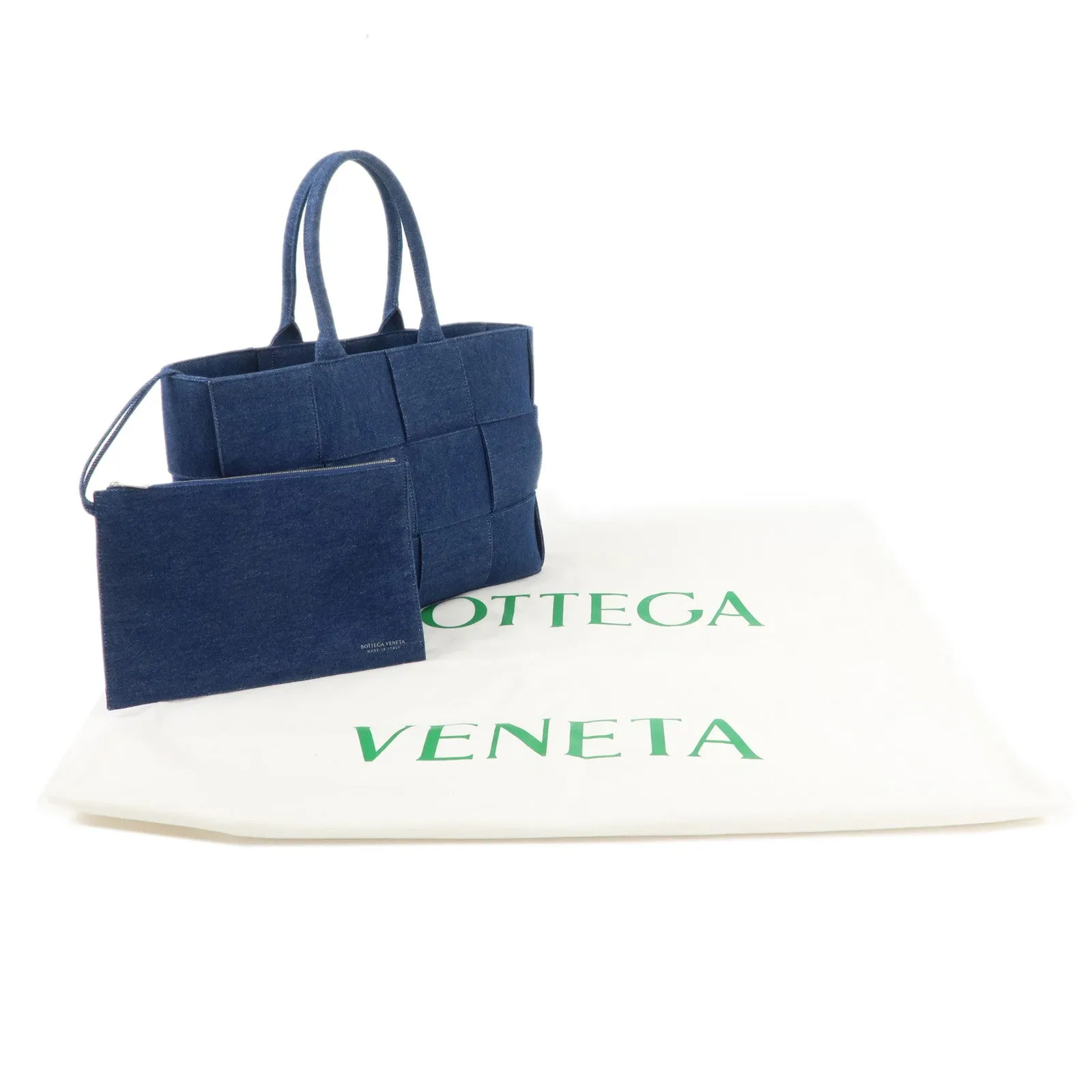 BOTTEGA VENETA Denim Arco Tote Bag Shoulder Bag Blue