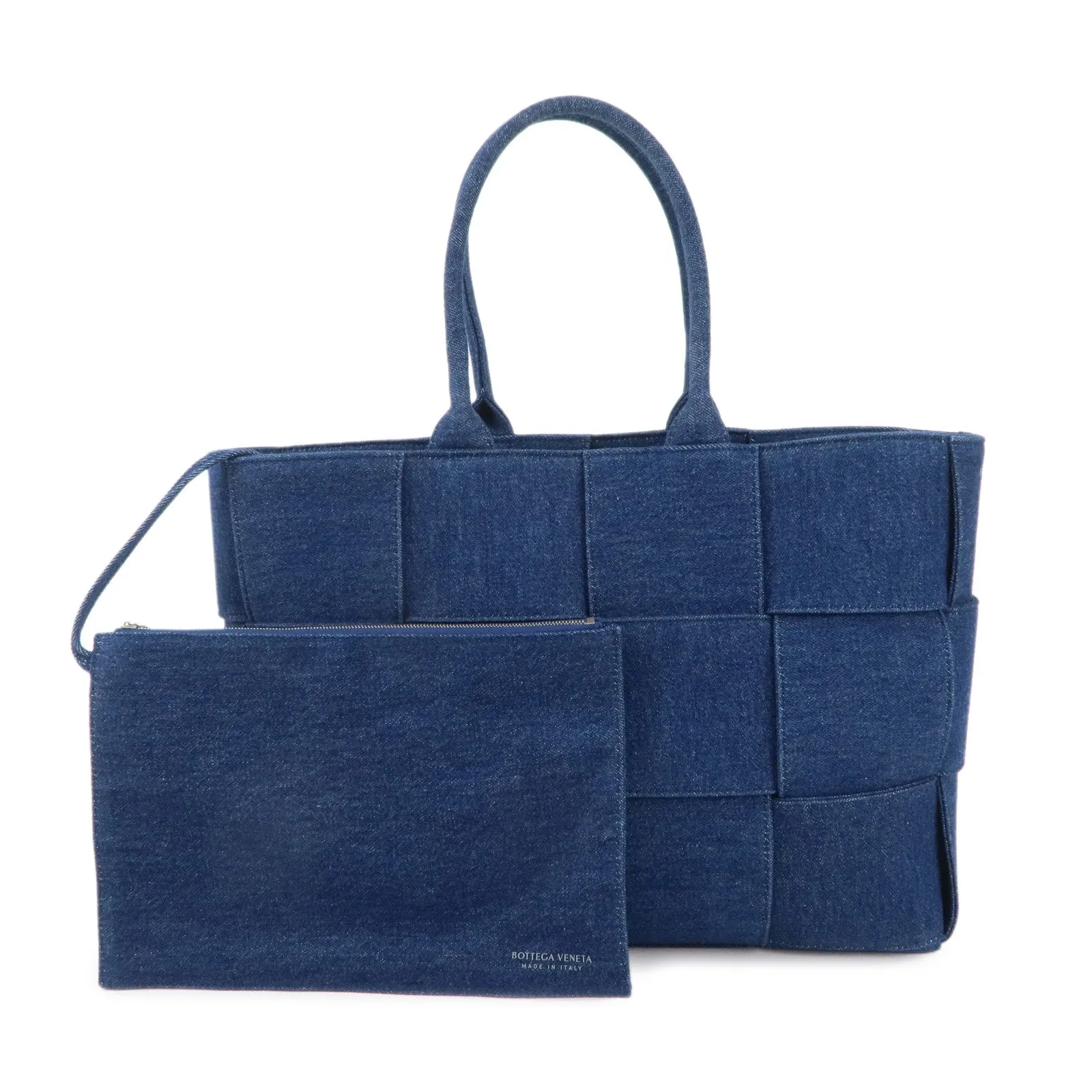 BOTTEGA VENETA Denim Arco Tote Bag Shoulder Bag Blue