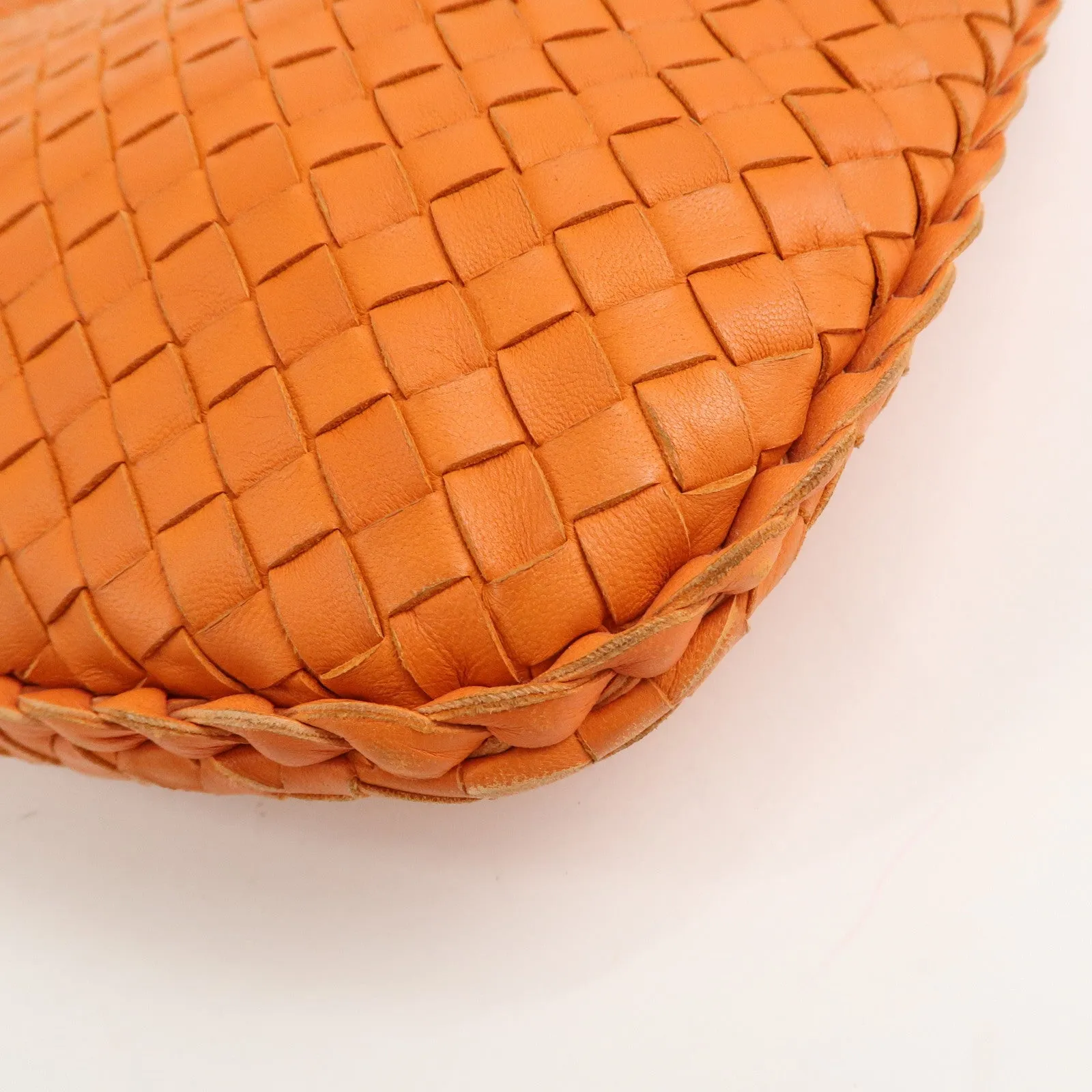 BOTTEGA VENETA Hobo Intrecciato Leather Shoulder Bag Orange 115653