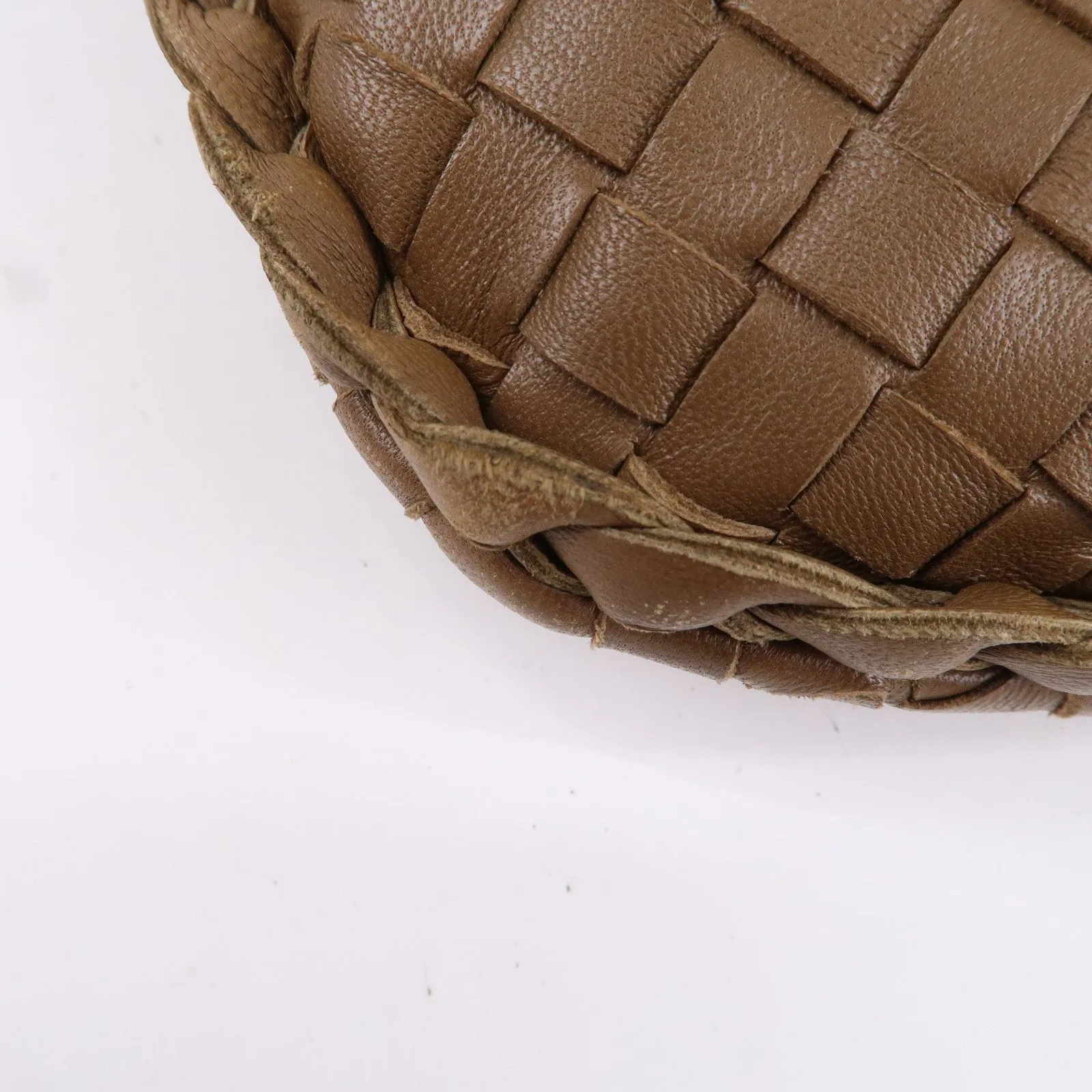 BOTTEGA VENETA Intrecciato Hobo Leather Shoulder Bag Brown 115653