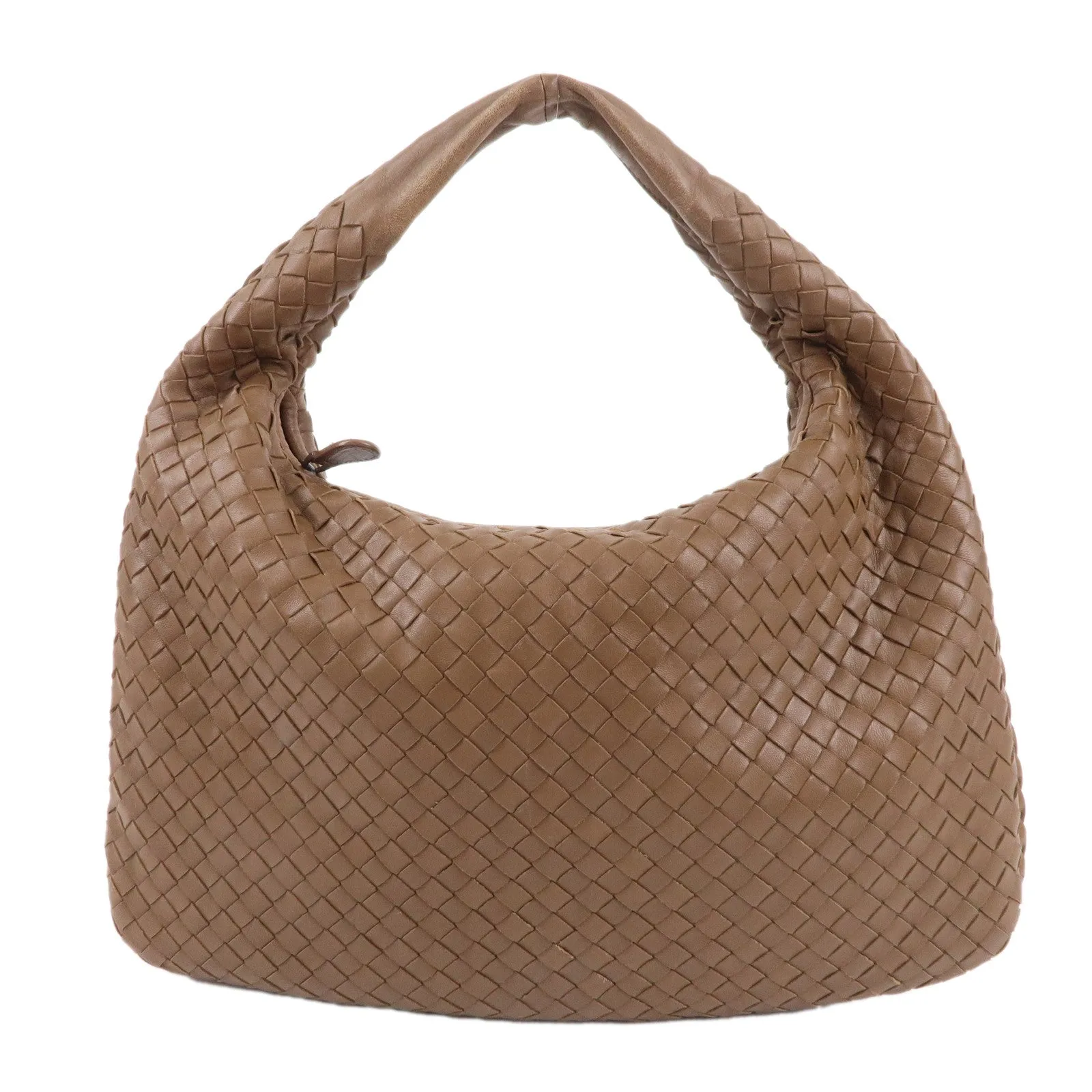 BOTTEGA VENETA Intrecciato Hobo Leather Shoulder Bag Brown 115653