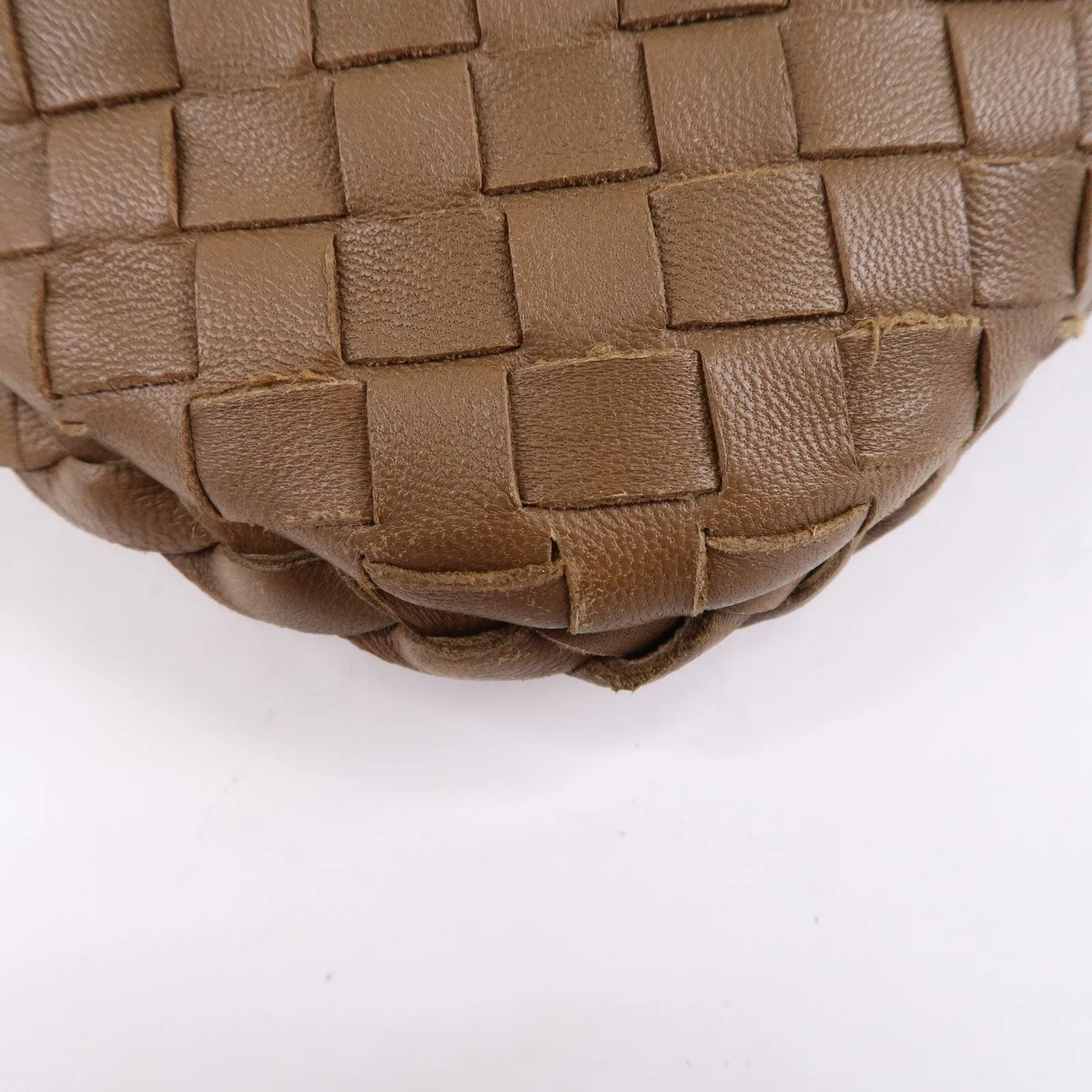 BOTTEGA VENETA Intrecciato Hobo Leather Shoulder Bag Brown 115653