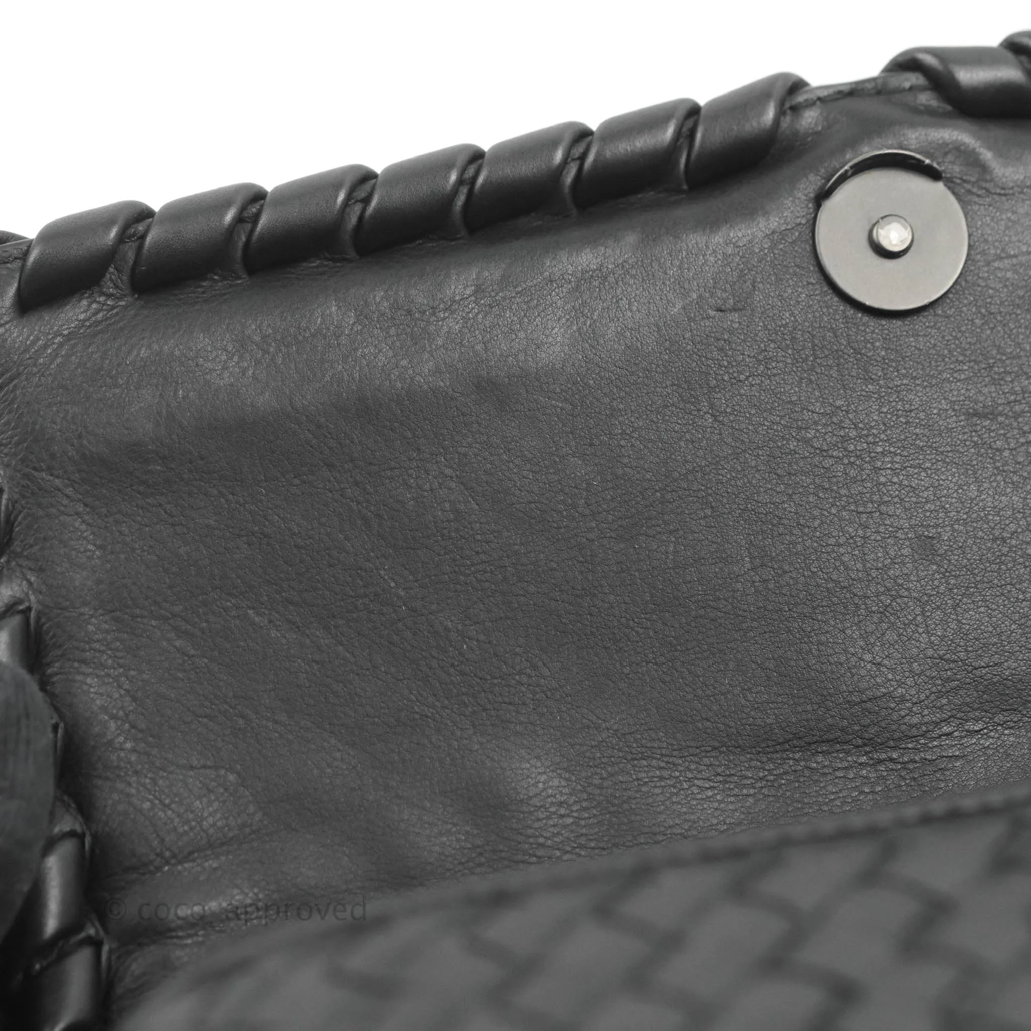 Bottega Veneta Small Nappa Intrecciato Olimpia Shoulder Bag Black