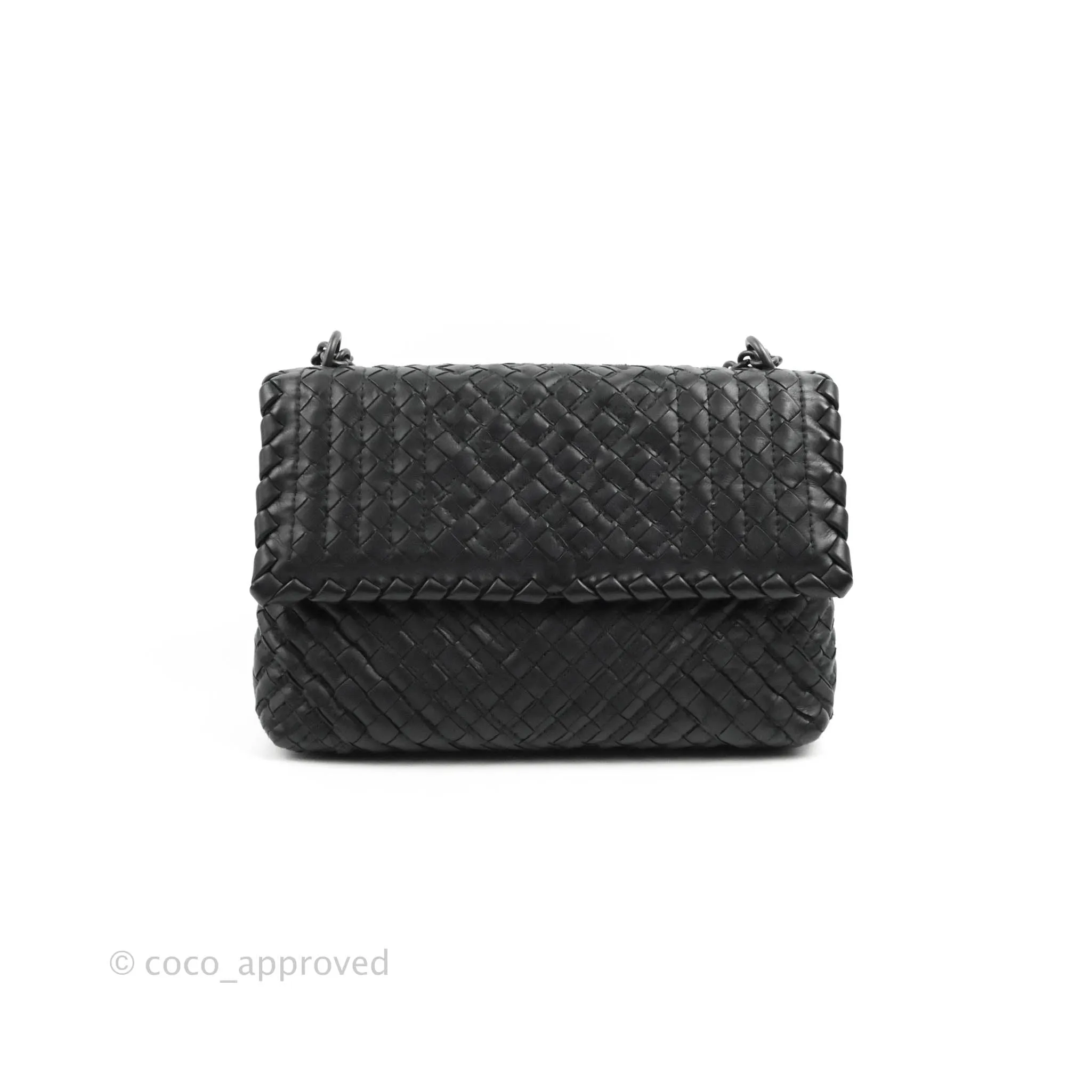 Bottega Veneta Small Nappa Intrecciato Olimpia Shoulder Bag Black