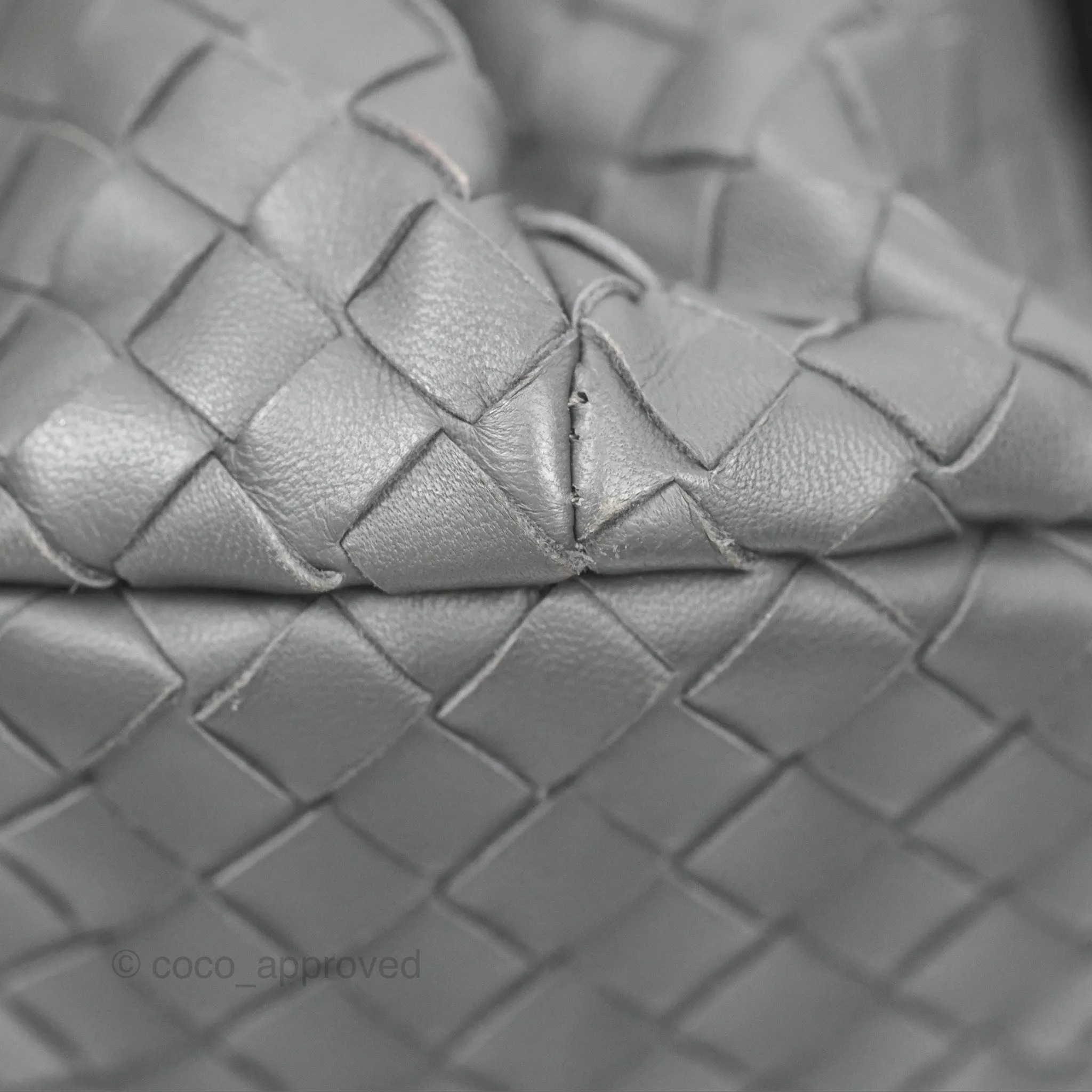 Bottega Veneta Small Nappa Intrecciato Olimpia Shoulder Bag Grey