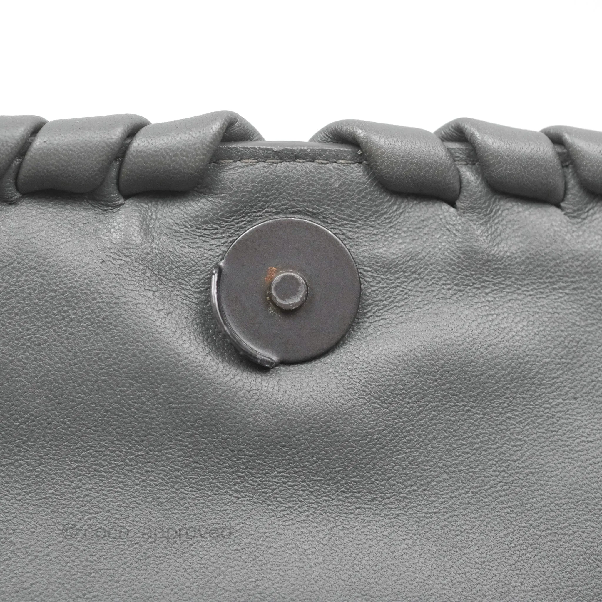 Bottega Veneta Small Nappa Intrecciato Olimpia Shoulder Bag Grey